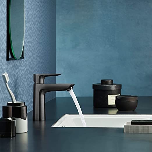 Hansgrohe Talis E 110 håndvaskarmatur med løft-op ventil, børstet sort krom
