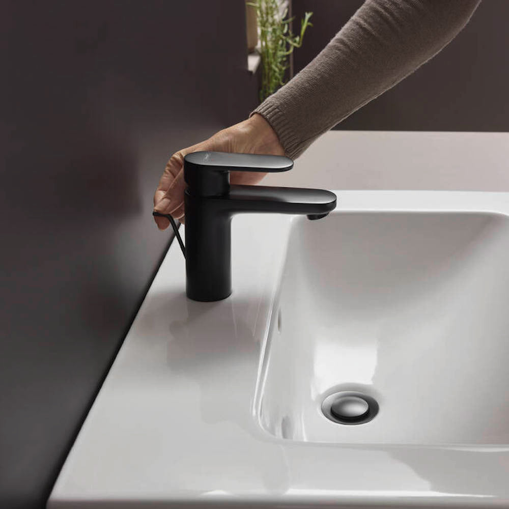 Hansgrohe Vernis Blend 100 håndvaskarmatur med løft-op BV, mat sort