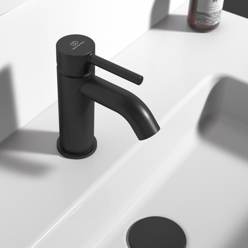 Ideal Standard Ceraline silk black Håndvaskarmatur uden bundventil