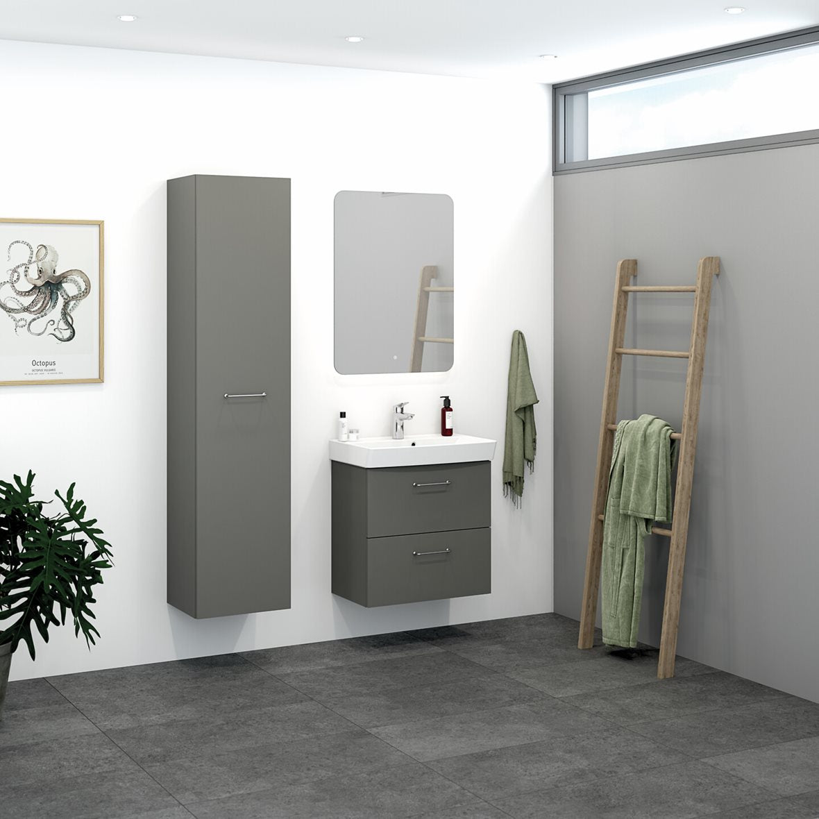 Dansani Glow spejl med lysdæmper, 80x60 cm