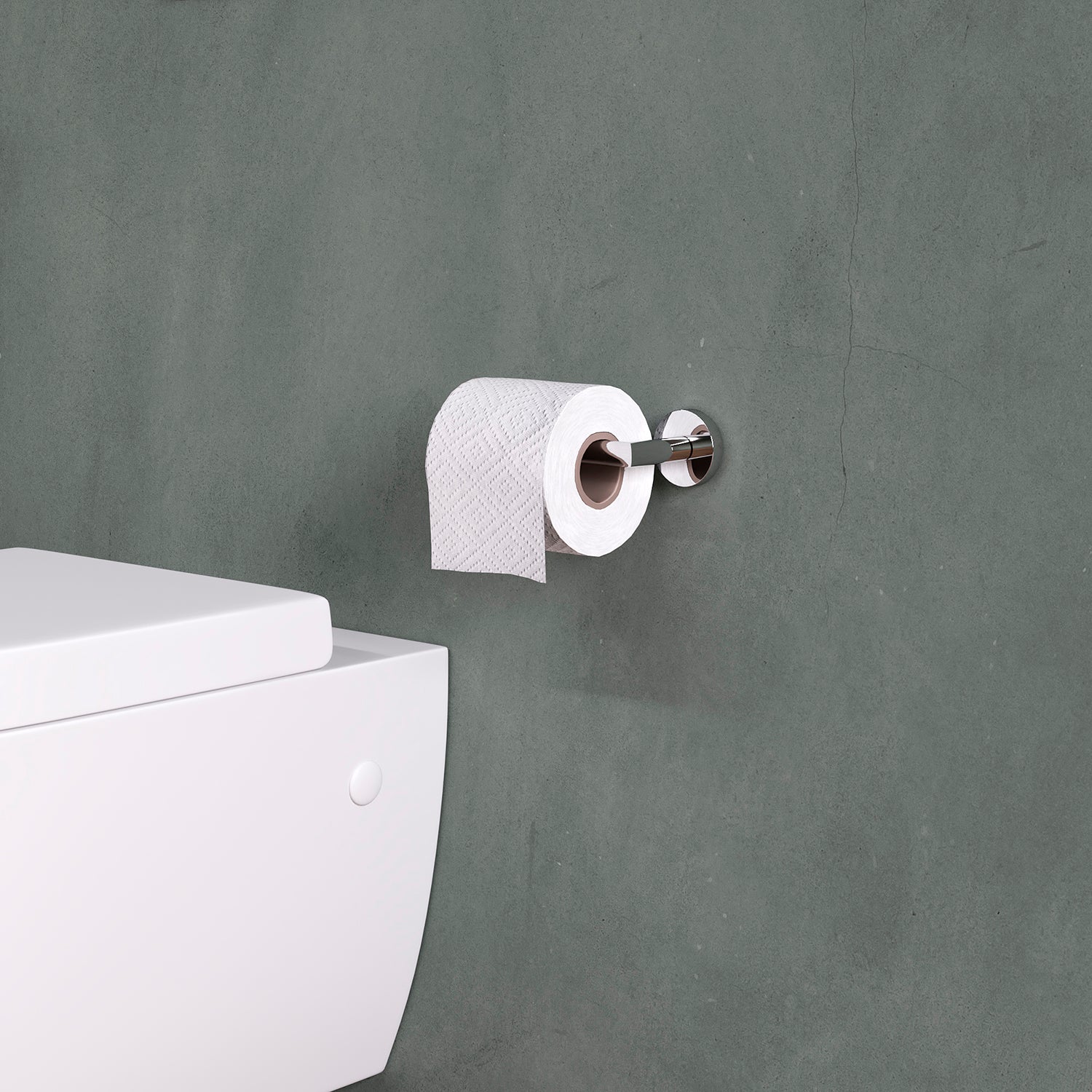 Cosmic toiletrulleholder krom