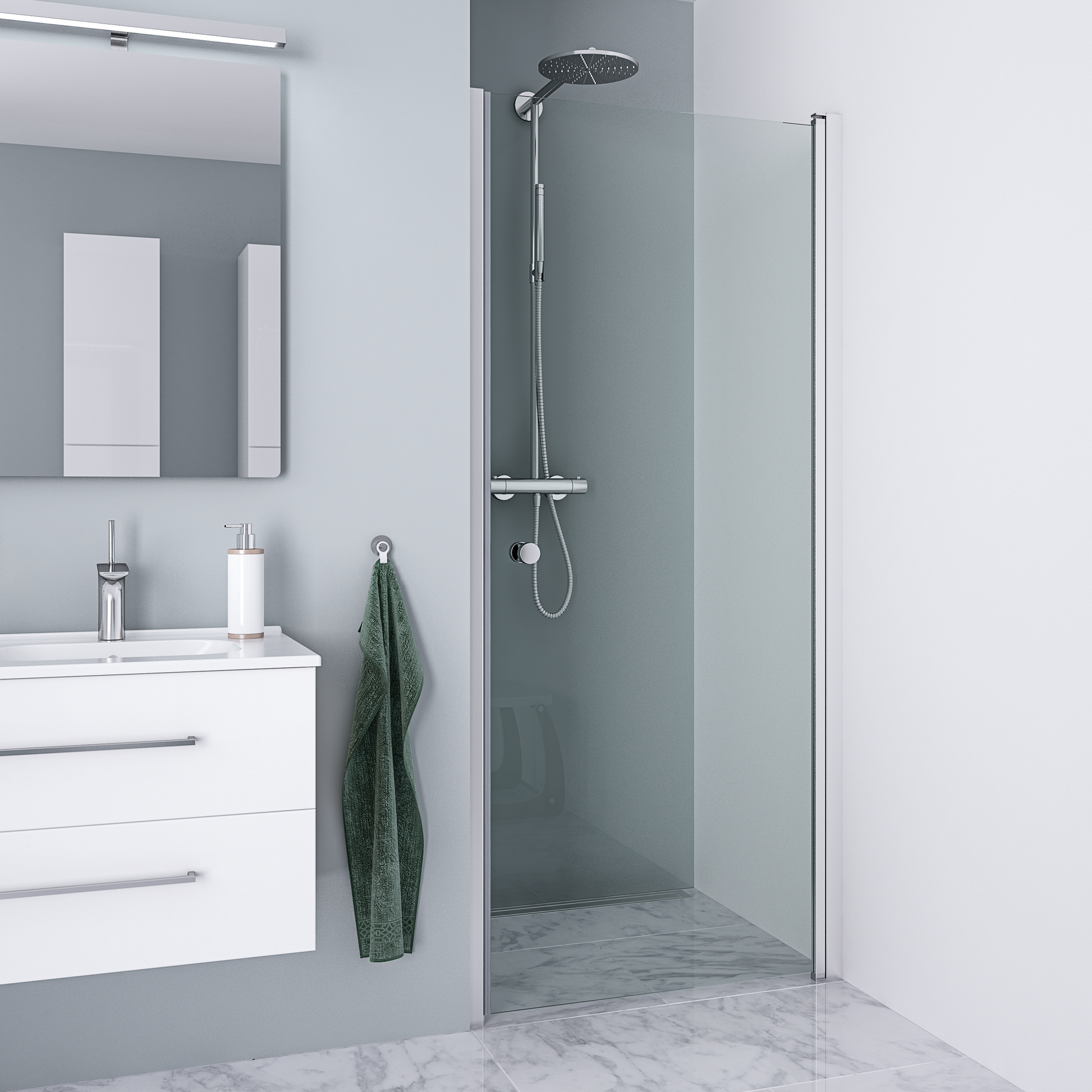 Dansani Match Brusedør 200*67-69 cm, klart glas