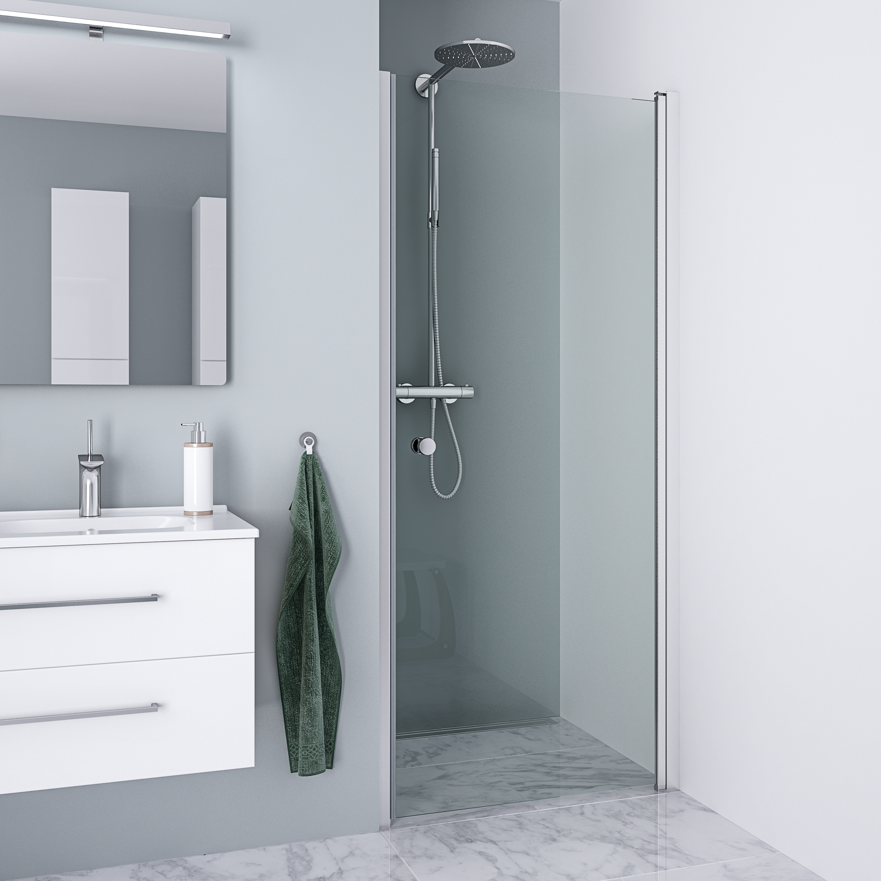 Dansani Match Brusedør 200*67-69 cm, klart glas