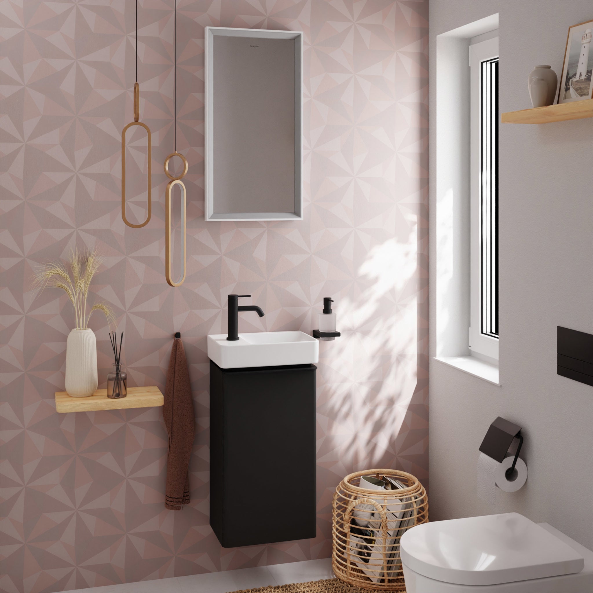 HANSGROHE Xelu Q vaskeskab mat diamantgrå med låge 340X245mm