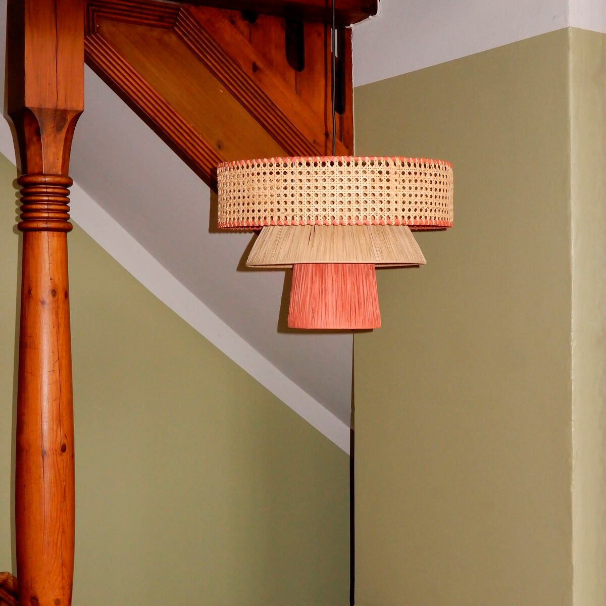 Jore Copenhagens loftlampe Triple Cane sort 48x48 cm