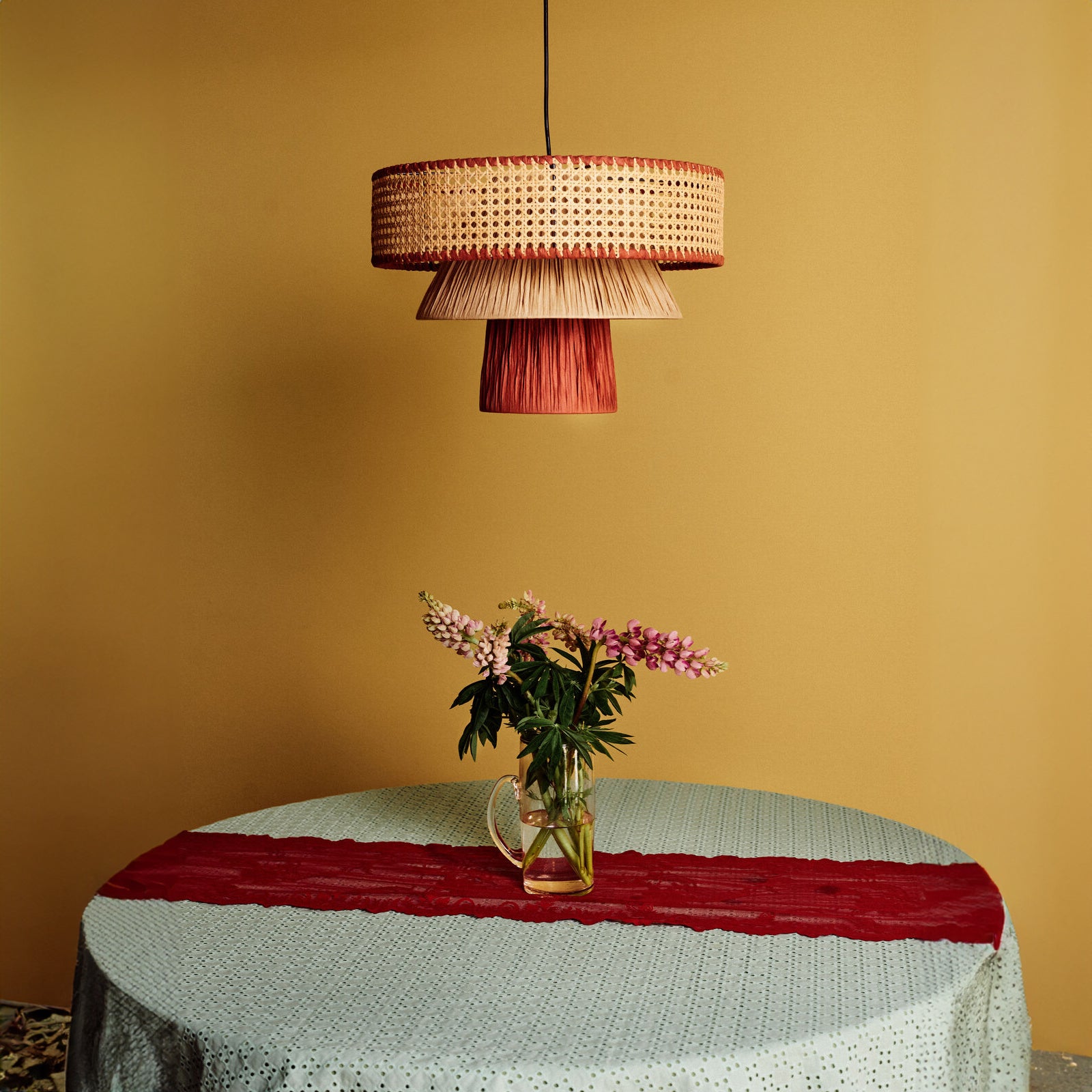 Jore Copenhagens loftlampe Triple Cane sort 48x48 cm