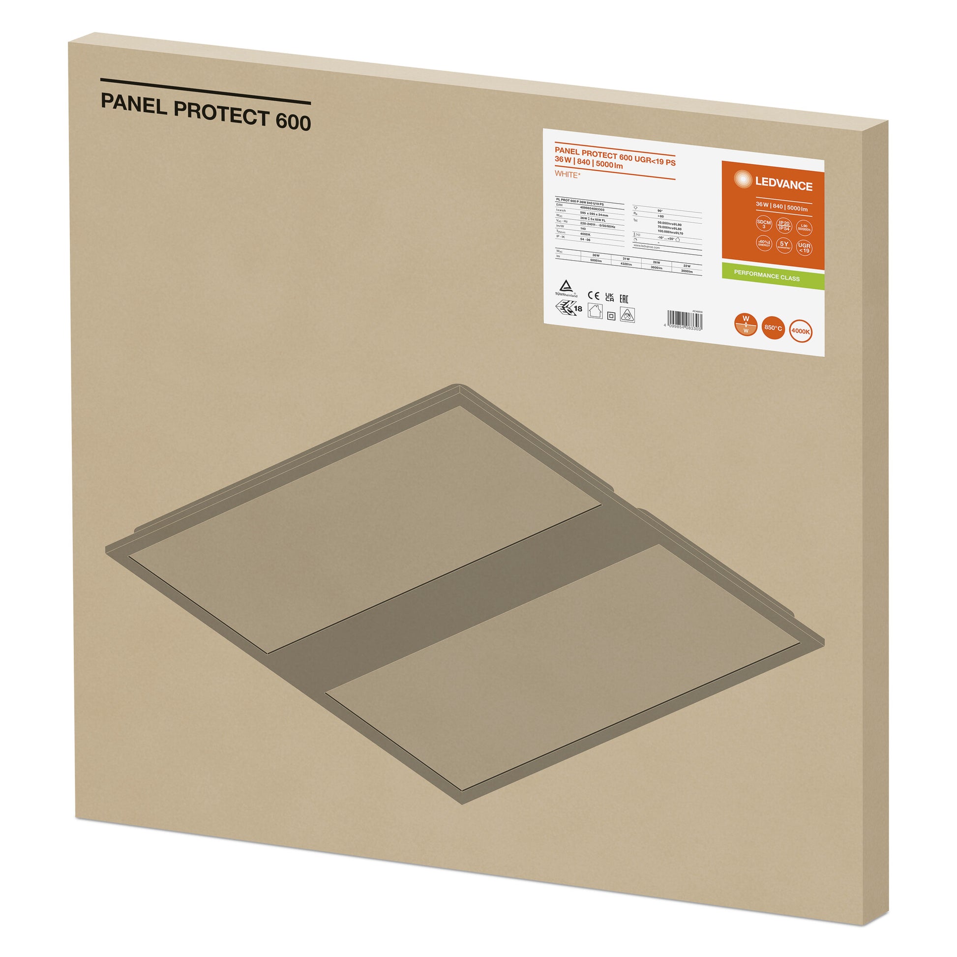 PANEL PROTECT PS 36W/840 IP54 UGR19