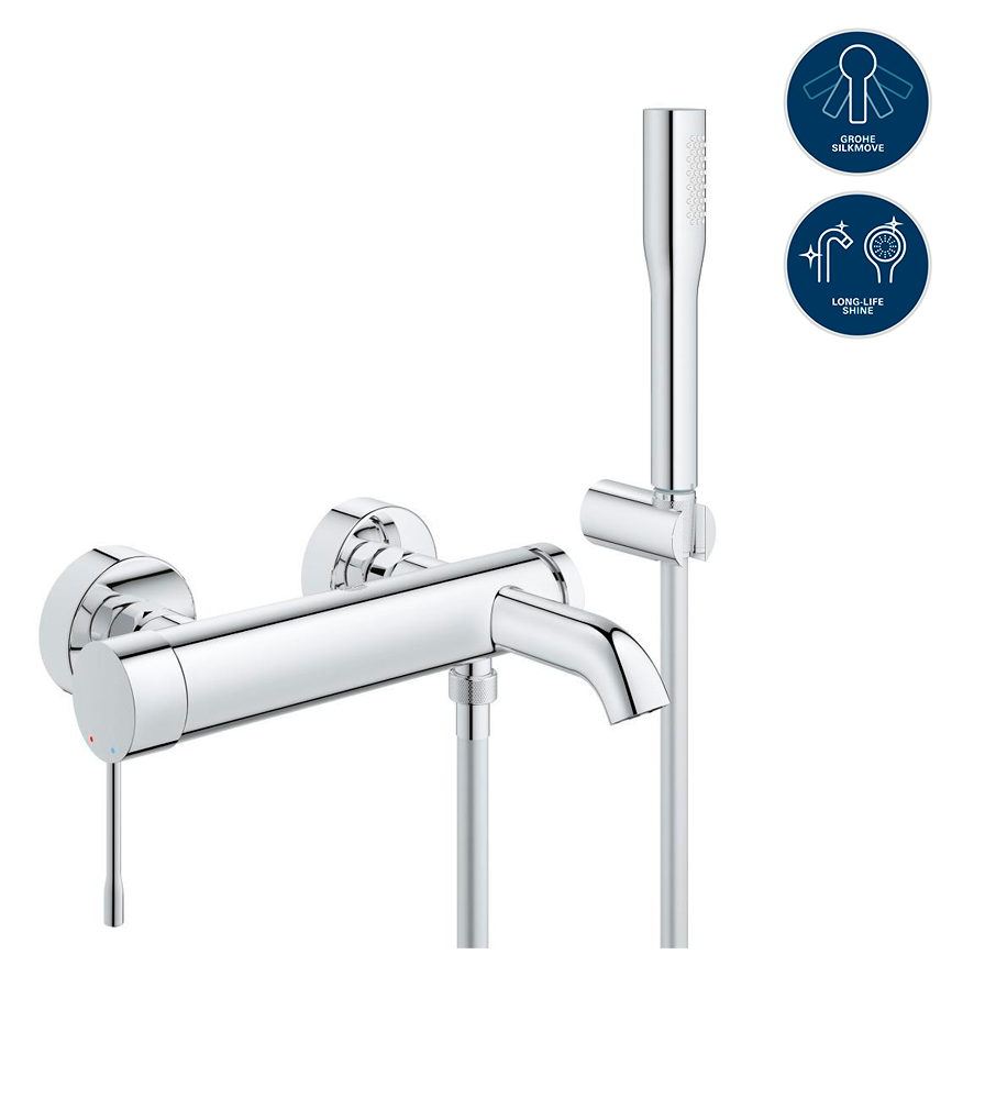 Grohe Essence kararmatur m/brusesæt, krom