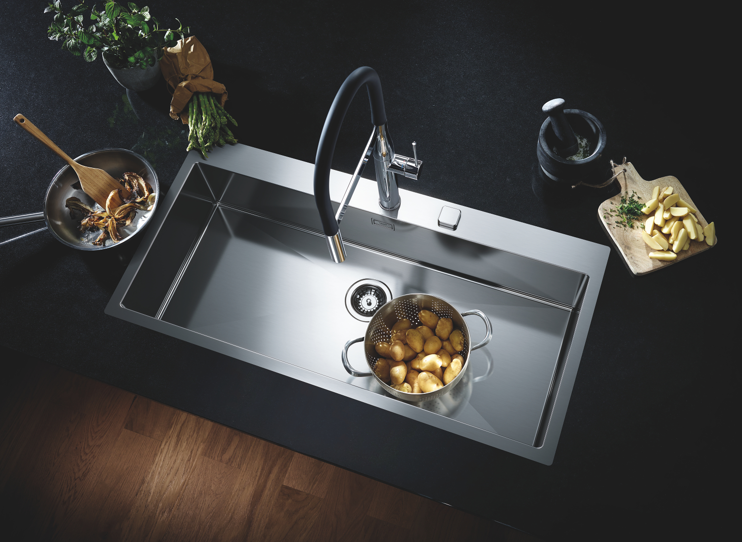 GROHE K800, Rustfri stålvask, nedfældet/planlimet, 1024x510mm