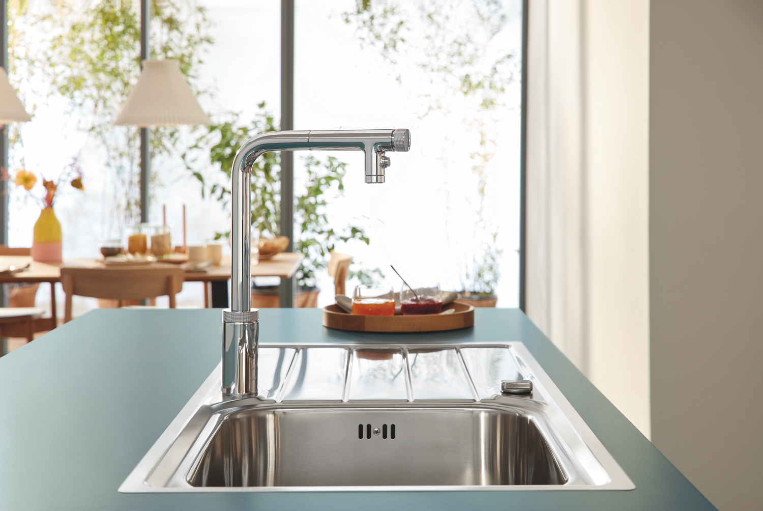 GROHE K500 Køkkenvask, rustfrit stål, nedfæld/planlim, 965x500mm