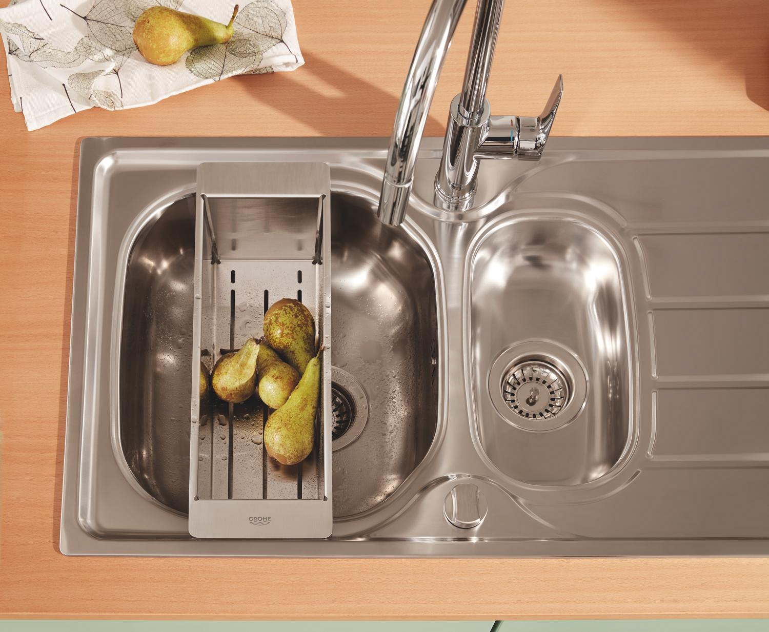 GROHE K200, Køkkenvask i rustfrit stål, nedfældet, 965x500mm