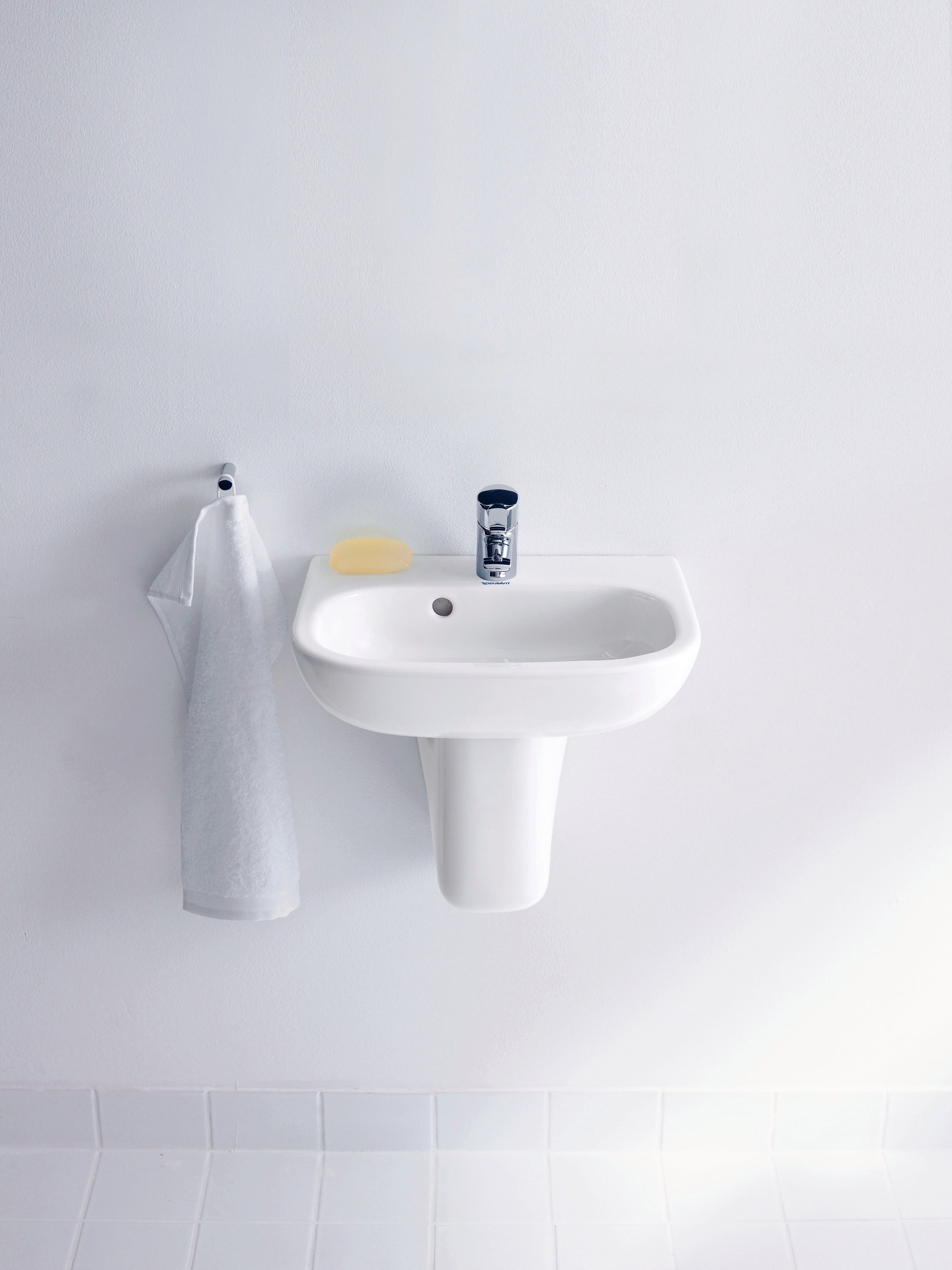 Duravit D-code vask 45 cm med hanehul og overløb