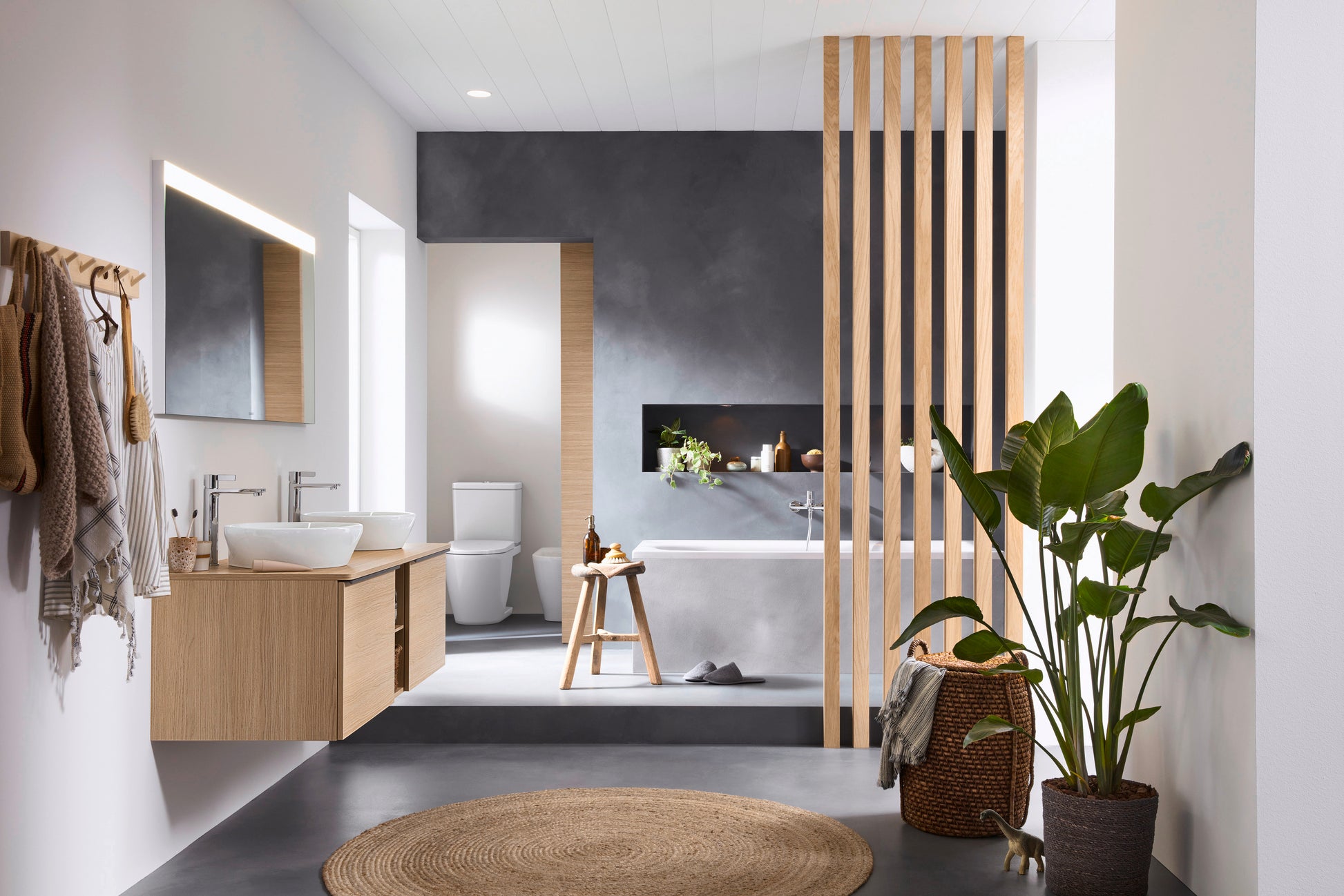 Duravit D-Neo toiletsæde med QR og SC samt rustfri stål beslag
