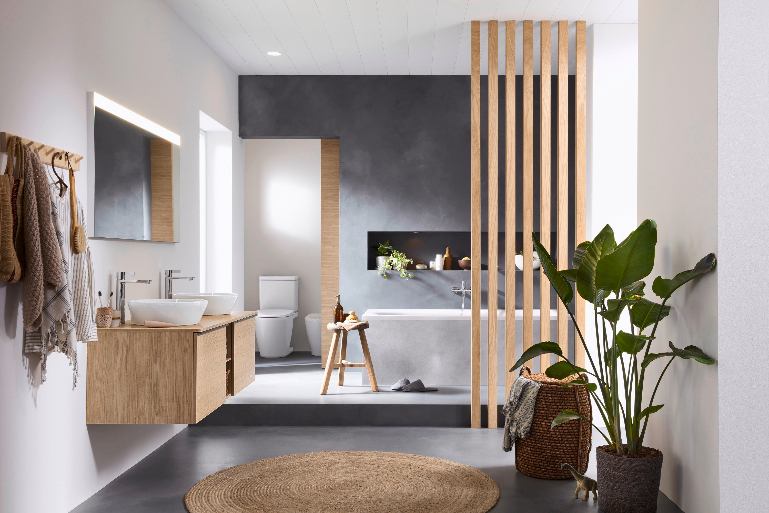 Duravit D-Neo toiletsæde med QR og SC samt rustfri stål beslag