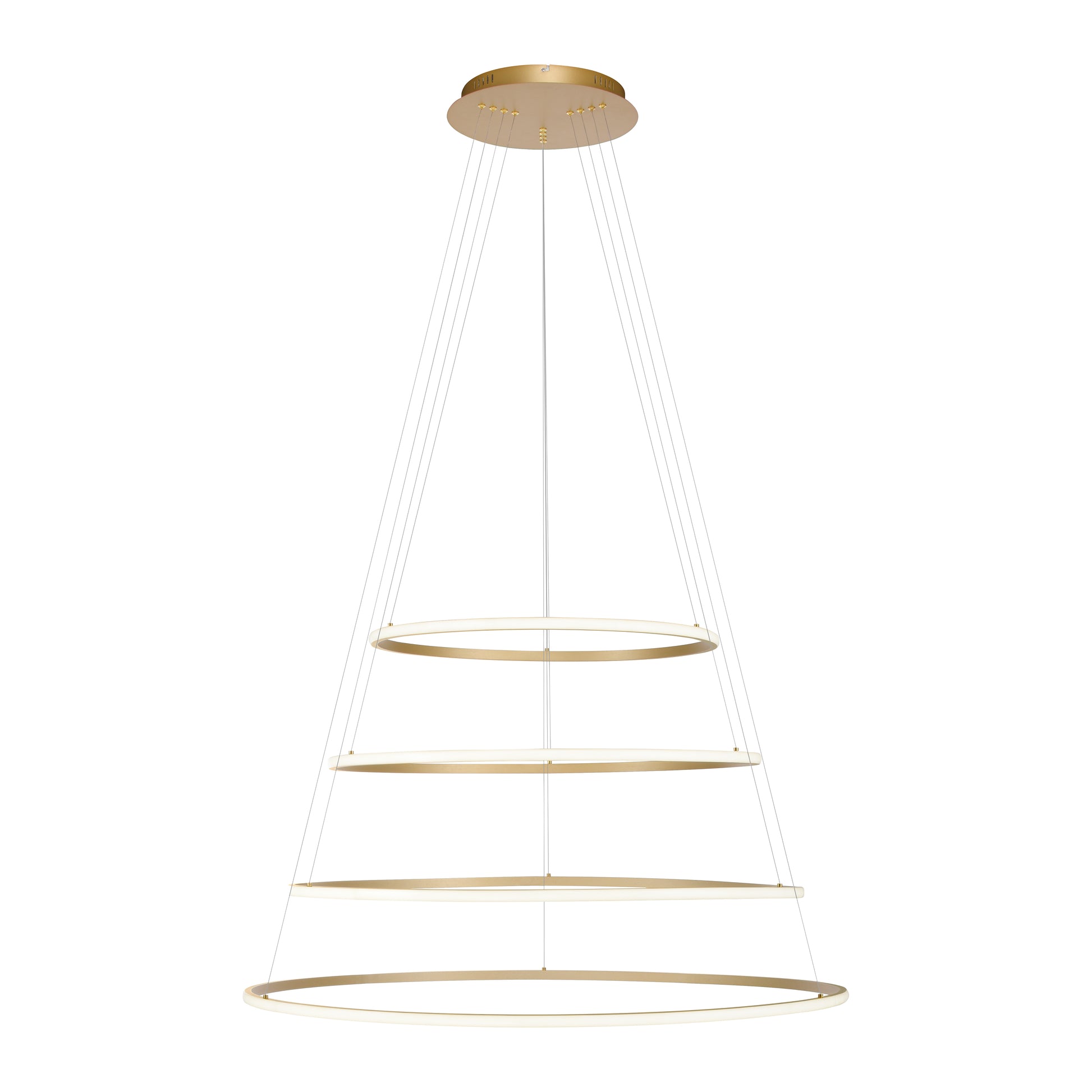<p>Tessara LED Pendel med 4 ringe i messing Ø 1090 mm</p>