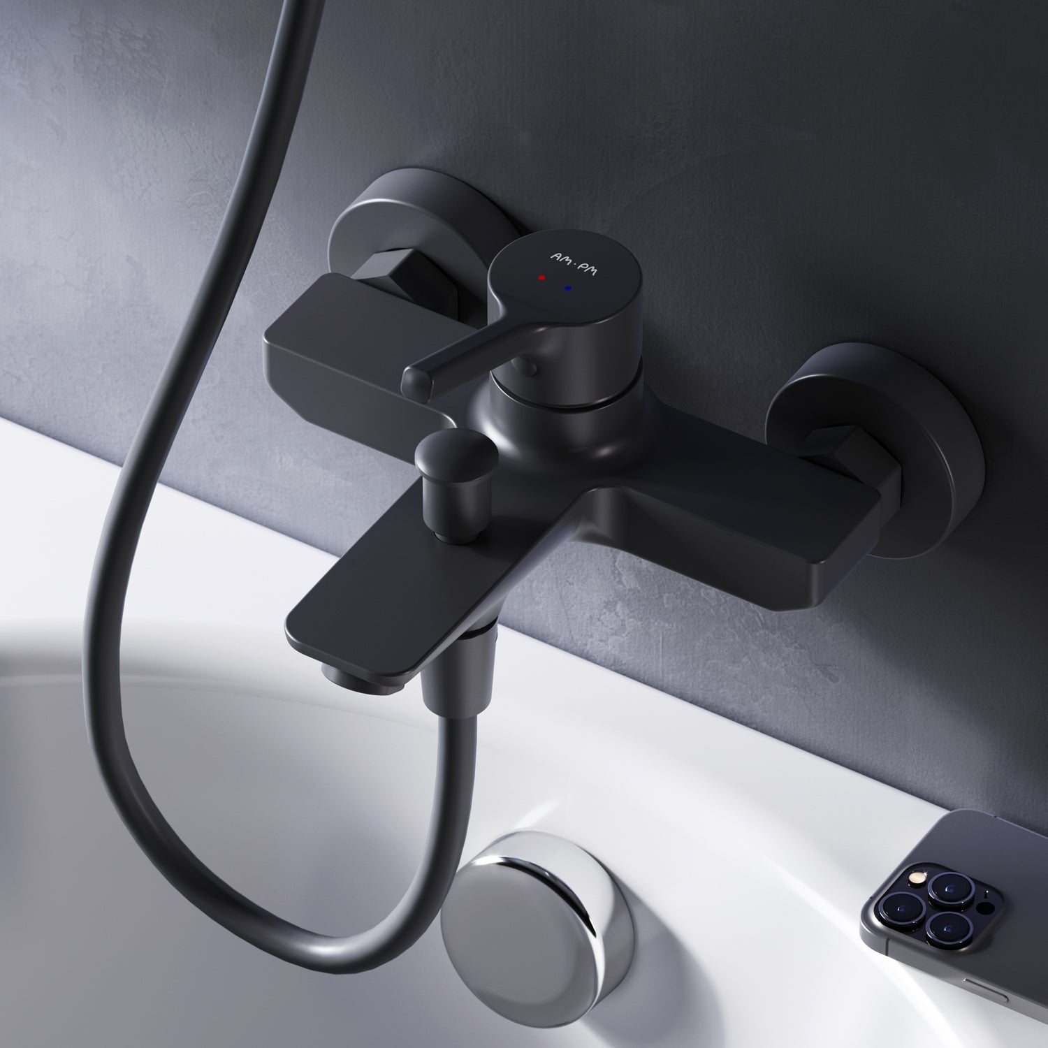 AM.PM X-Joy S Single-lever bath and shower mixer, black