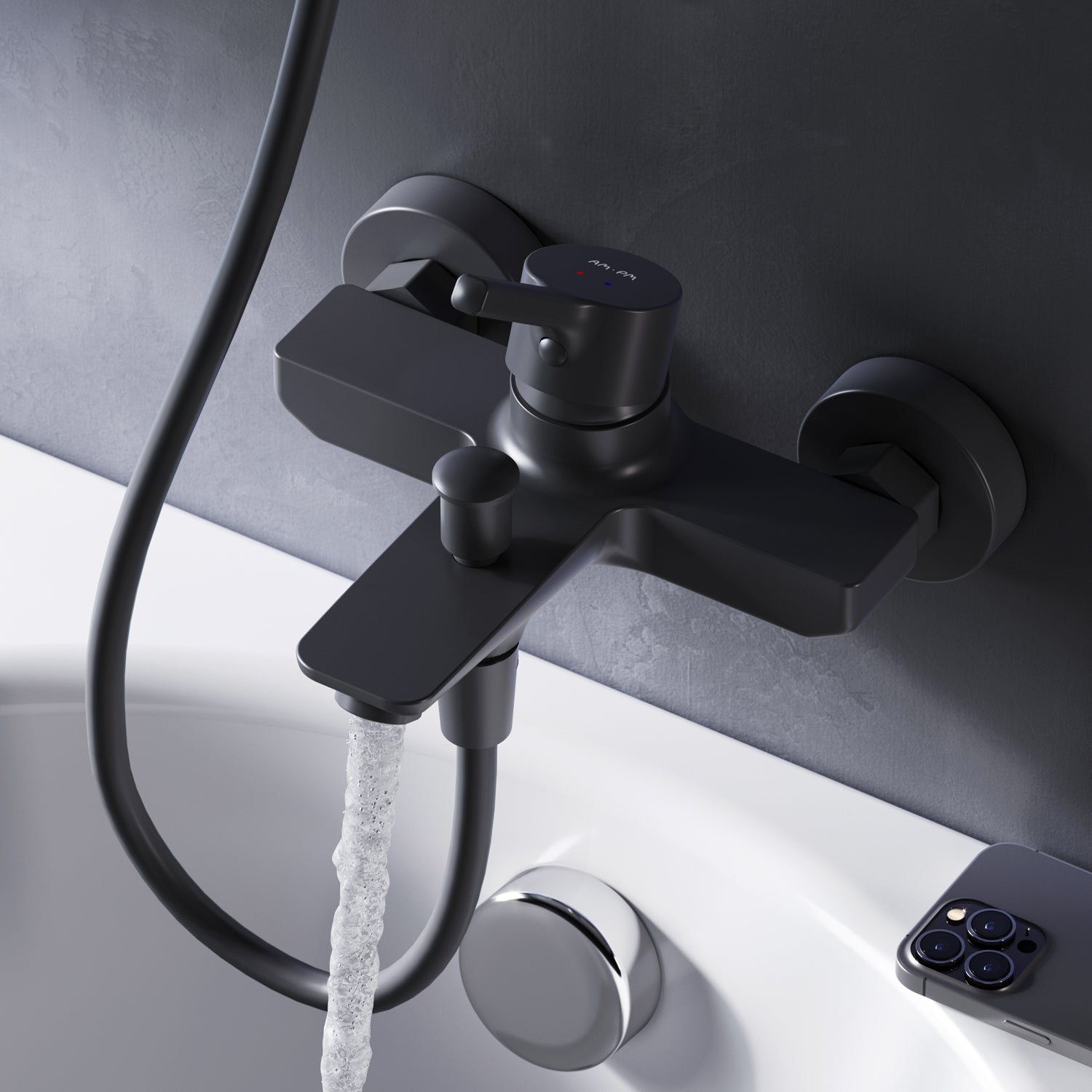 AM.PM X-Joy S Single-lever bath and shower mixer, black