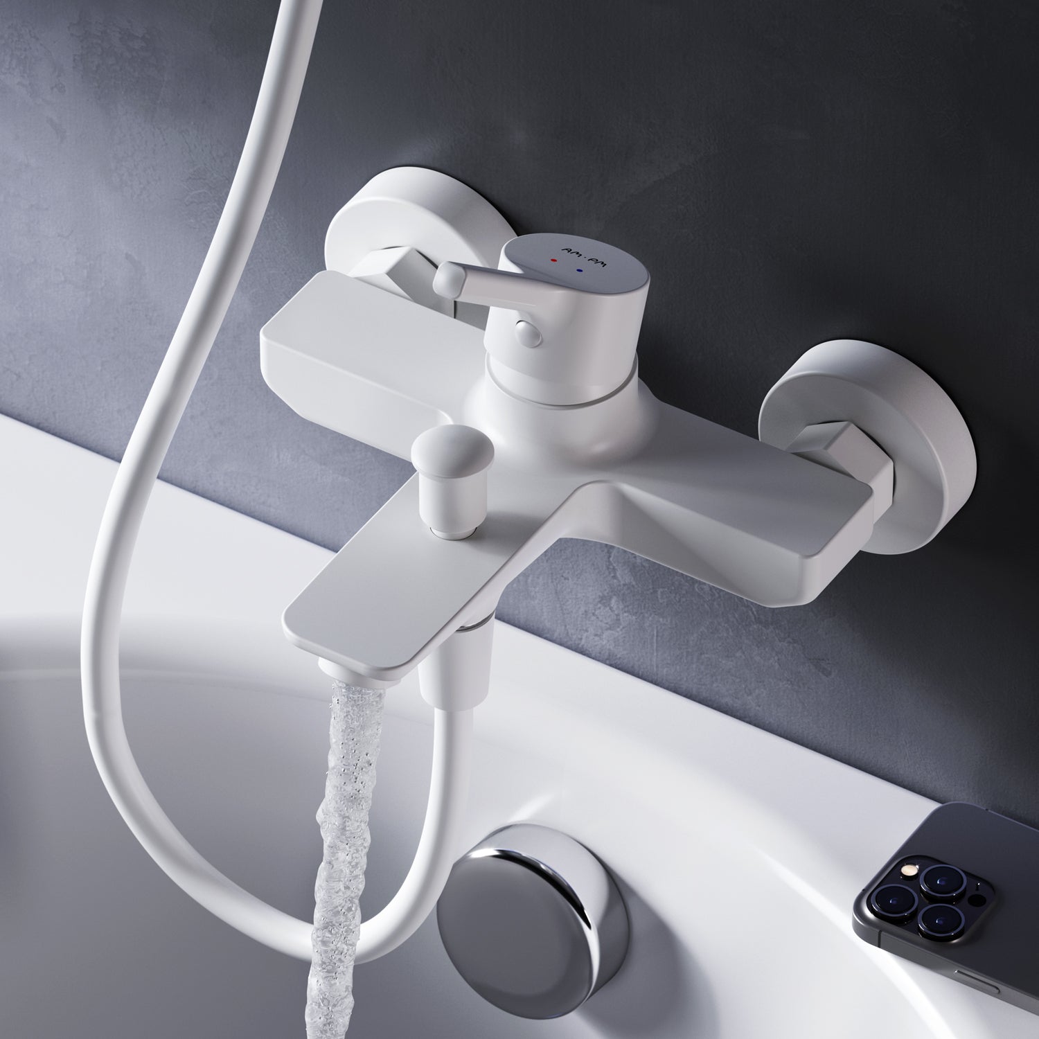 AM.PM X-Joy S Single-lever bath and shower mixer, white