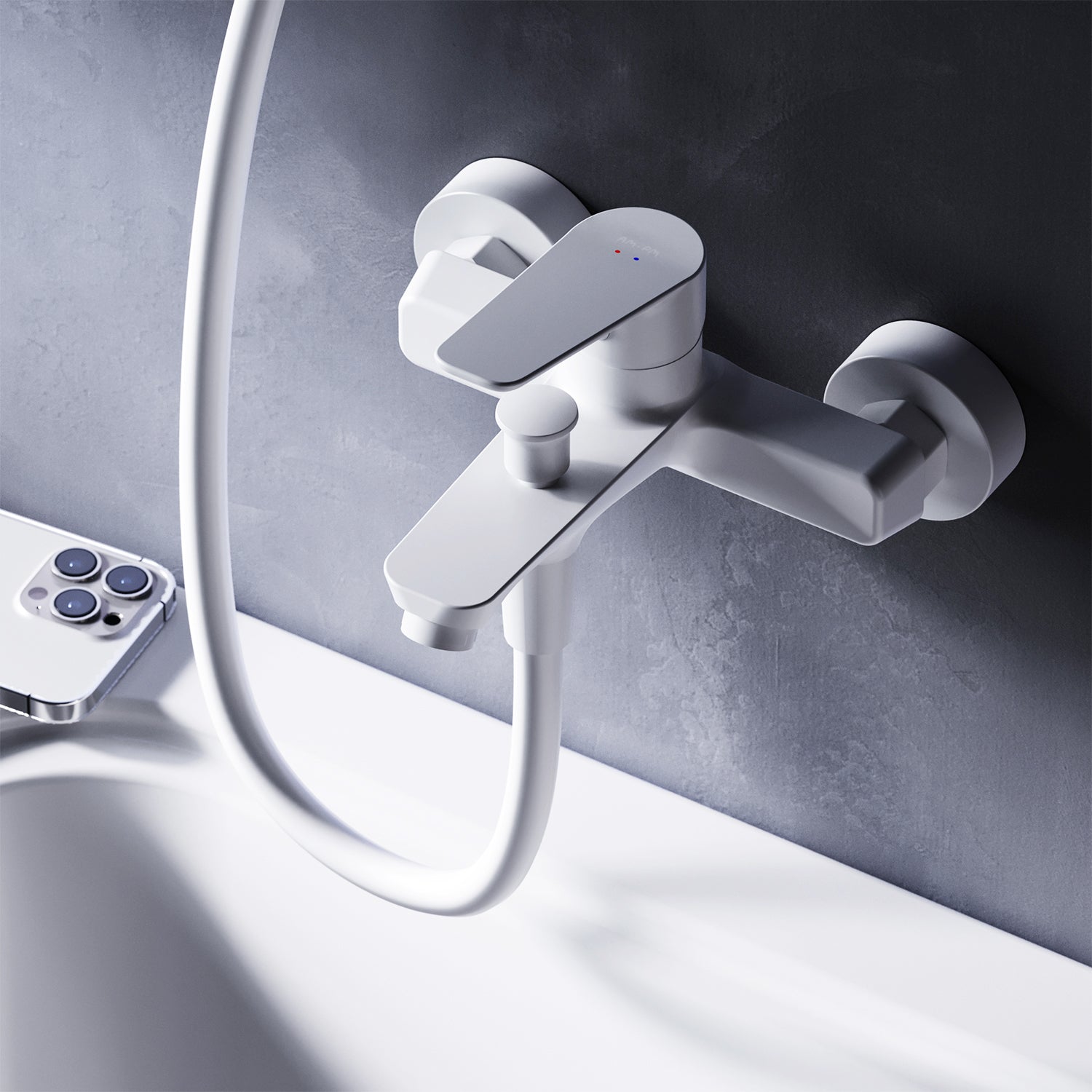AM.PM Hit Single-lever bath and shower mixer, white