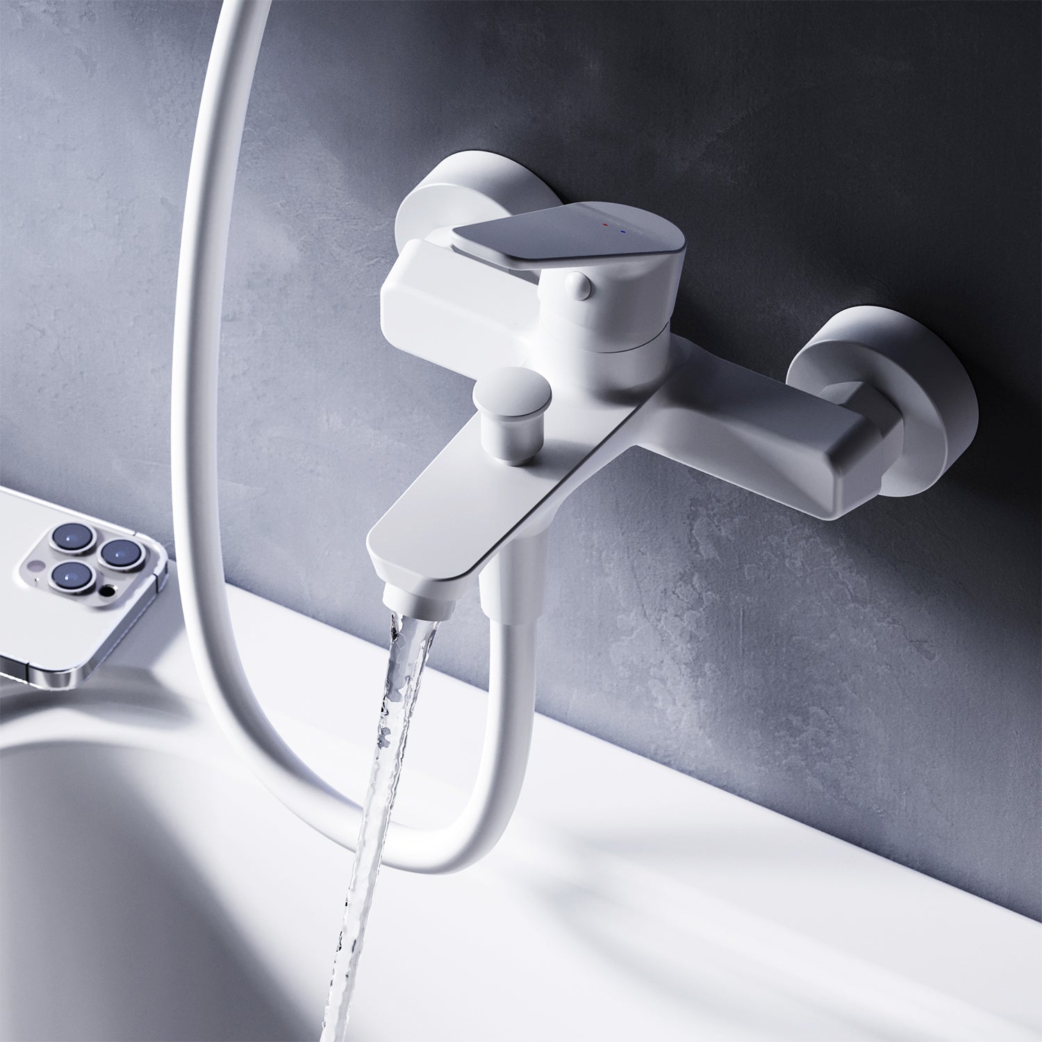 AM.PM Hit Single-lever bath and shower mixer, white