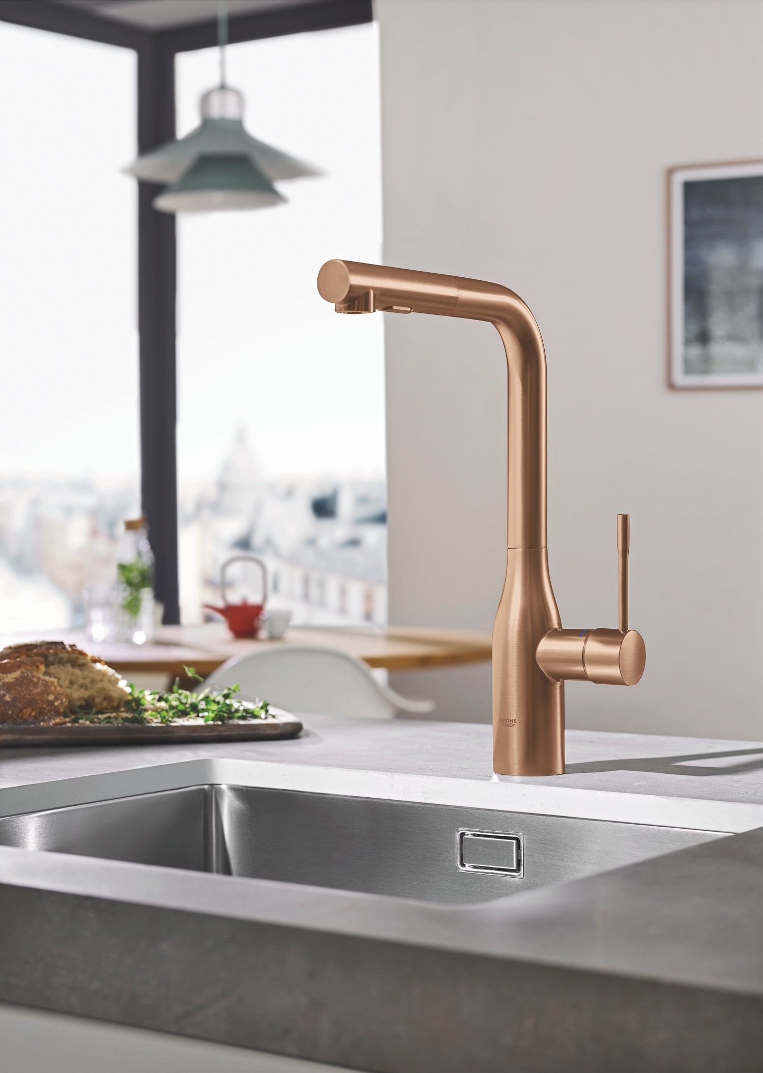 Grohe, EssenceEtgrebskøkkenbatteri, Børstet Warm Sunset