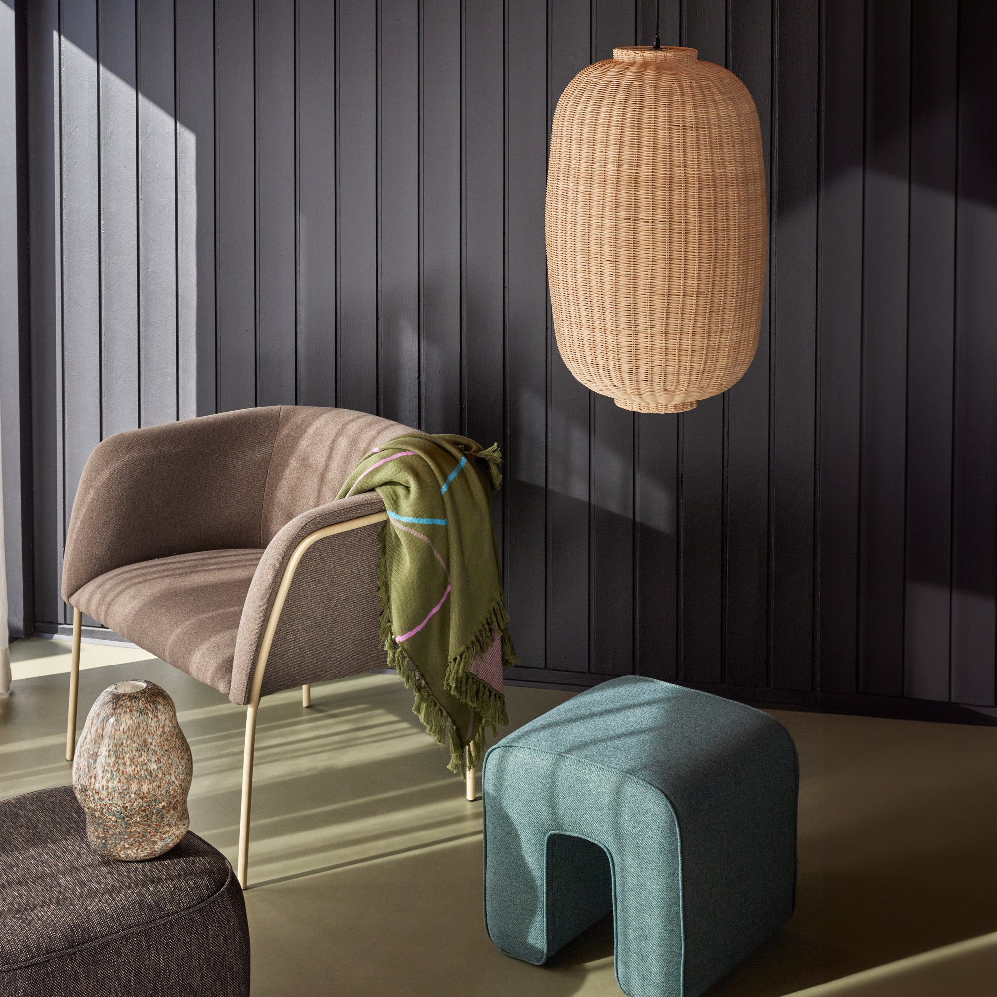 Hübsch chand loftlampe oval natur
