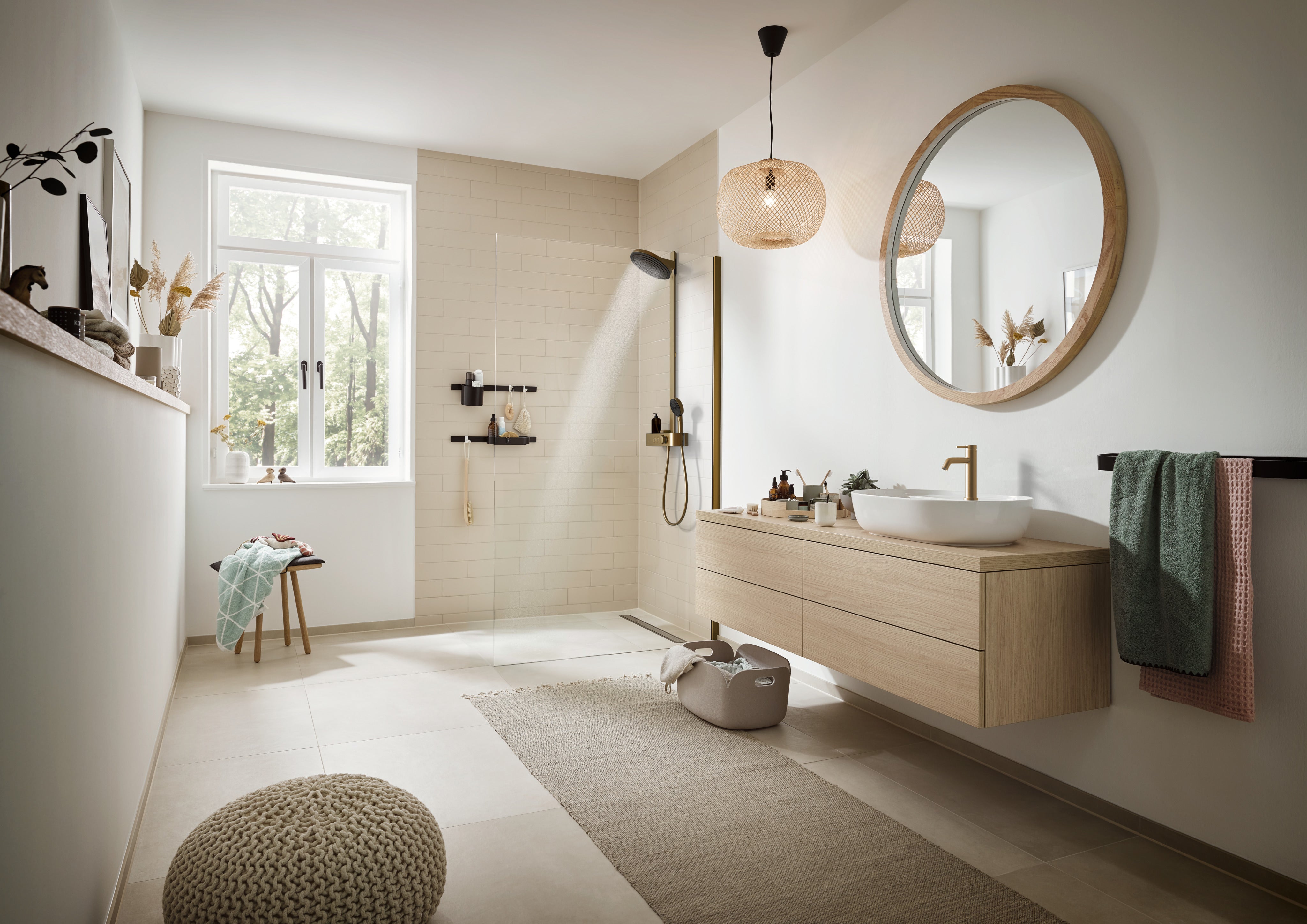 hansgrohe Tecturis S håndvaskarmatur 110 EcoSmart+ med løft-op bundventil, Børstet bronze