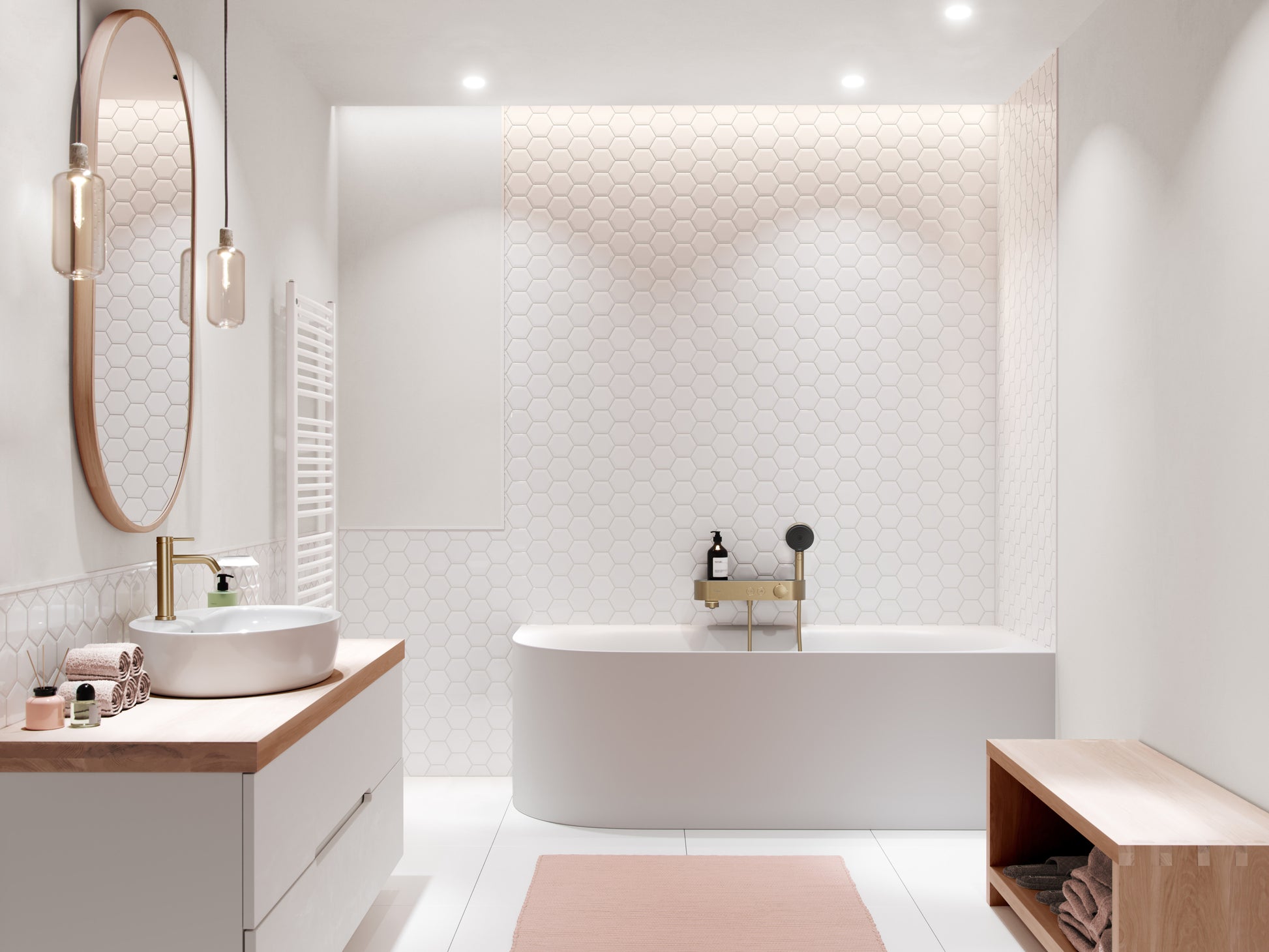 hansgrohe Tecturis S håndvaskarmatur 110 EcoSmart+ med løft-op bundventil, Børstet bronze