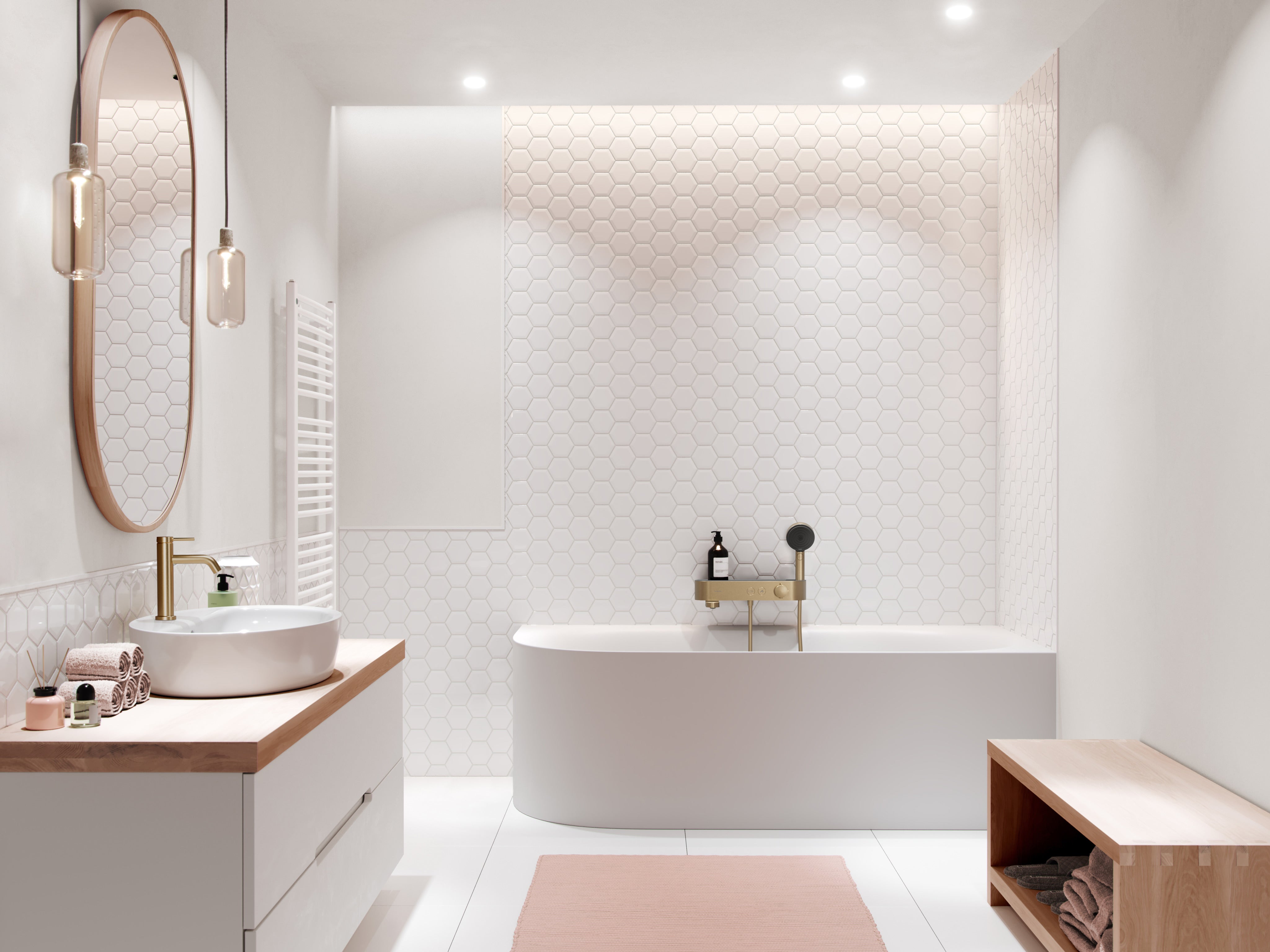 hansgrohe Tecturis S håndvaskarmatur 110 EcoSmart+ med løft-op bundventil, Børstet bronze