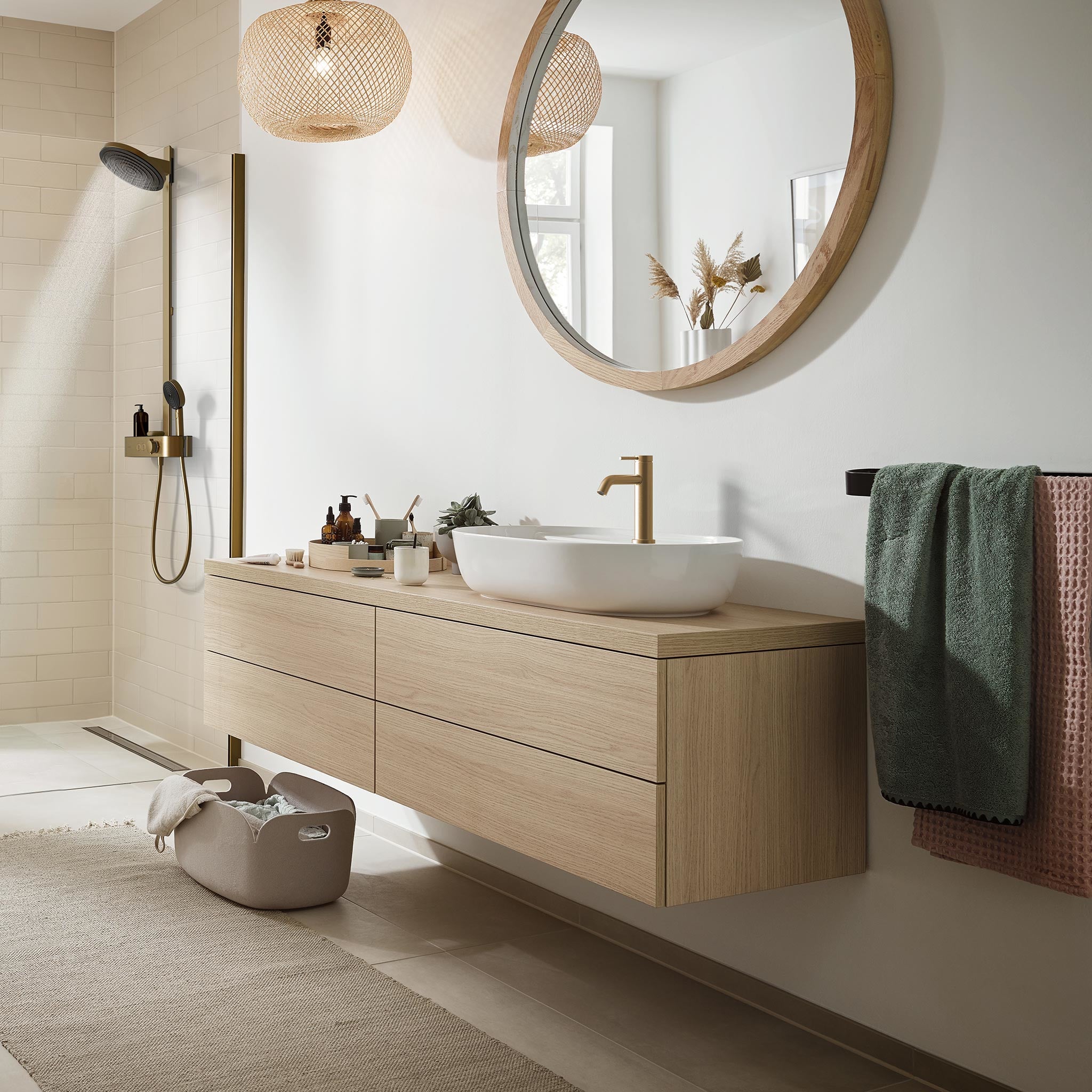 hansgrohe Tecturis S håndvaskarmatur 110 EcoSmart+ uden bundventil, Børstet bronze