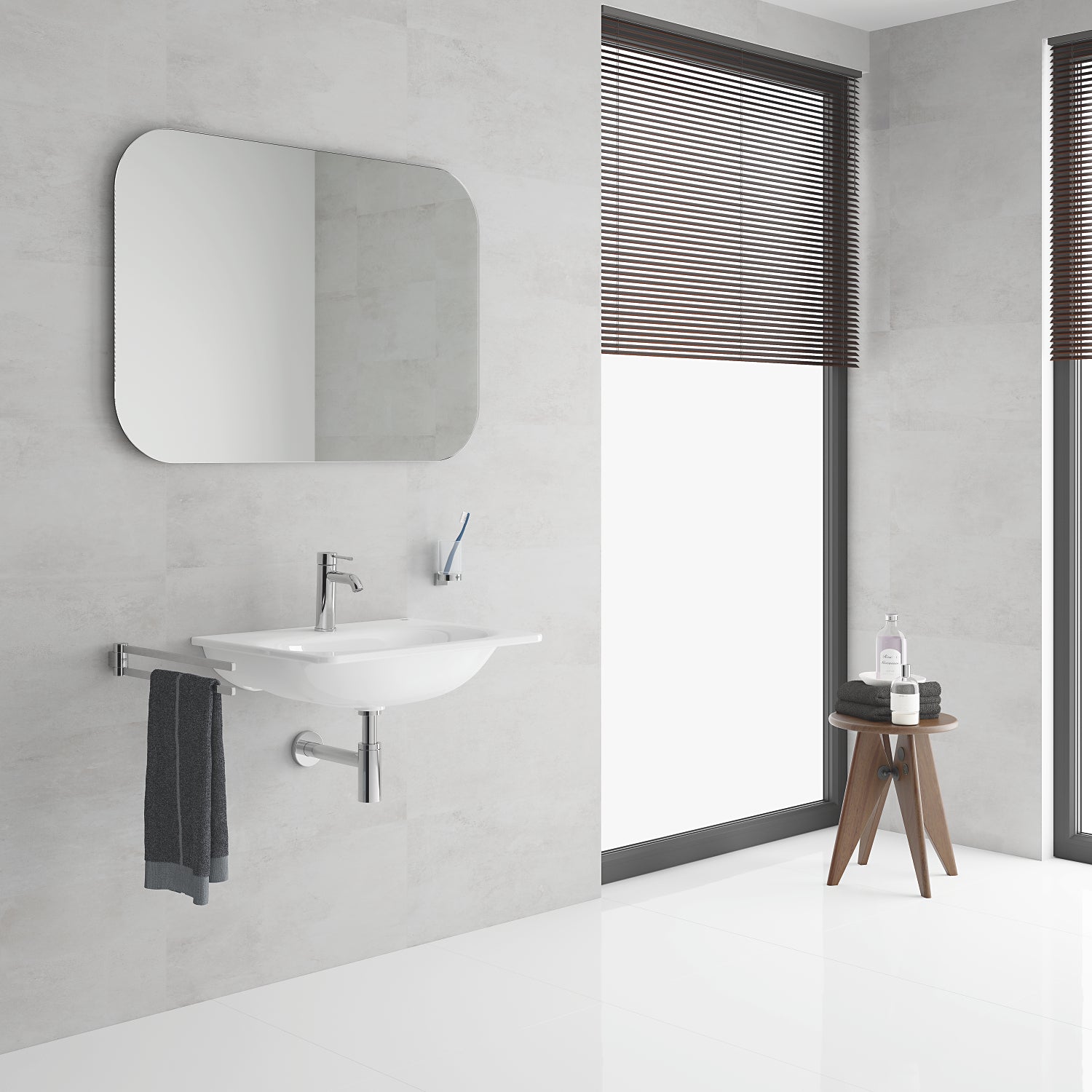 Grohe Essence håndvaskarmatur, uden bundventil, s-size, glat krop