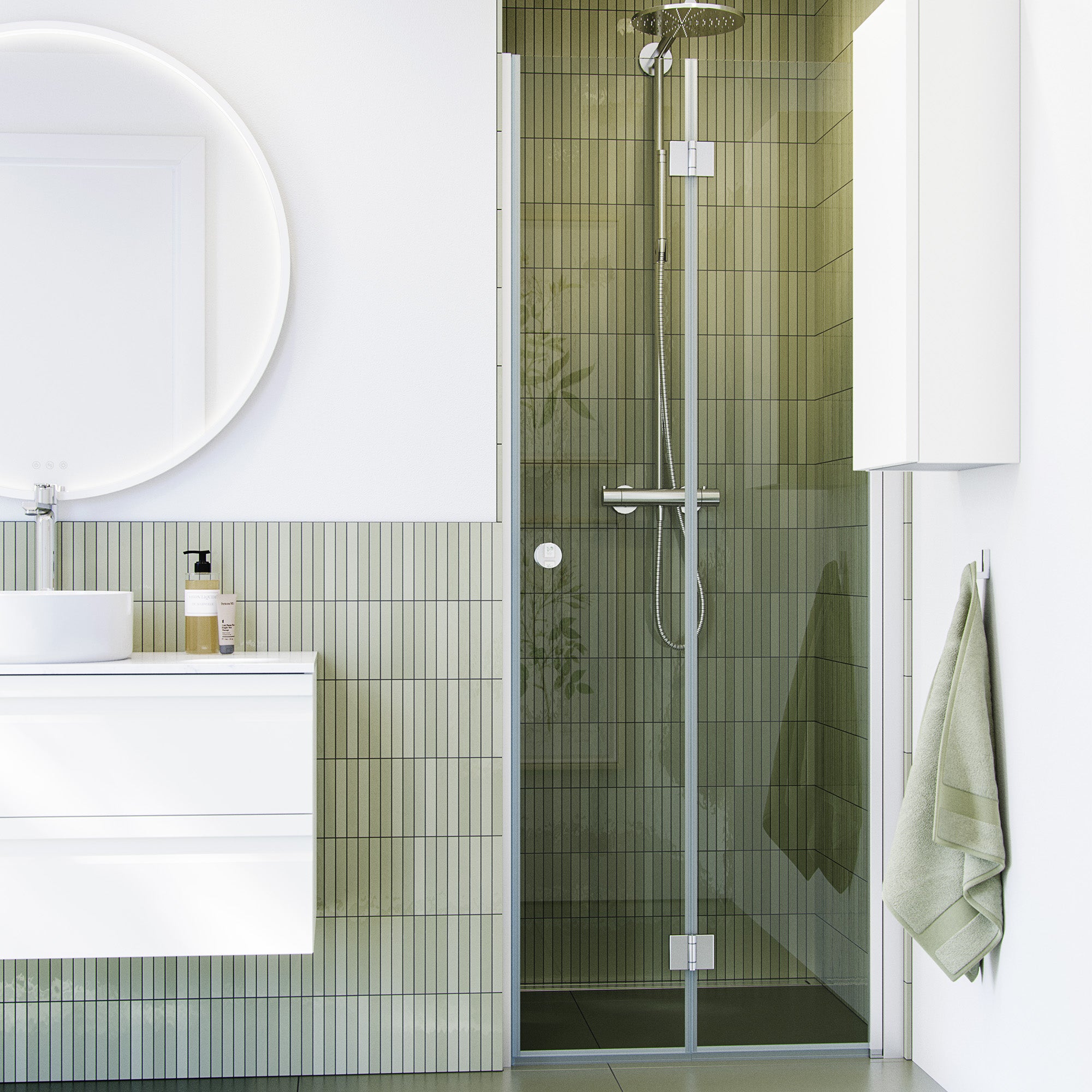 Dansani Match"B" Foldedør 200*77-79 cm satin / klart glas