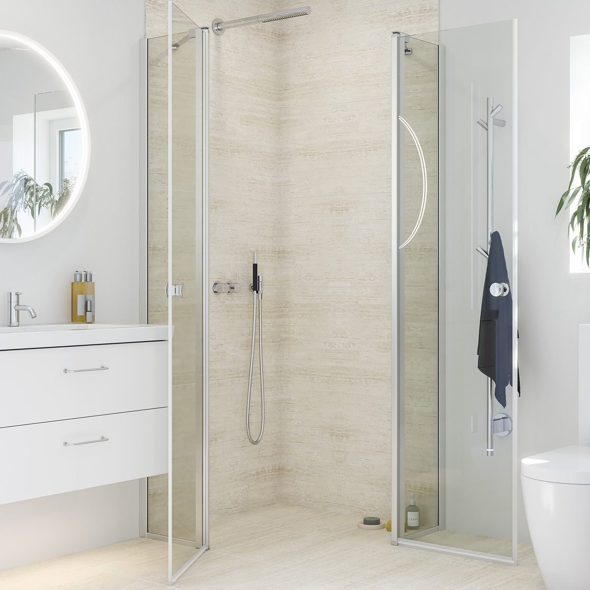 Dansani Match Foldedør 200*87-89 cm, klart glas