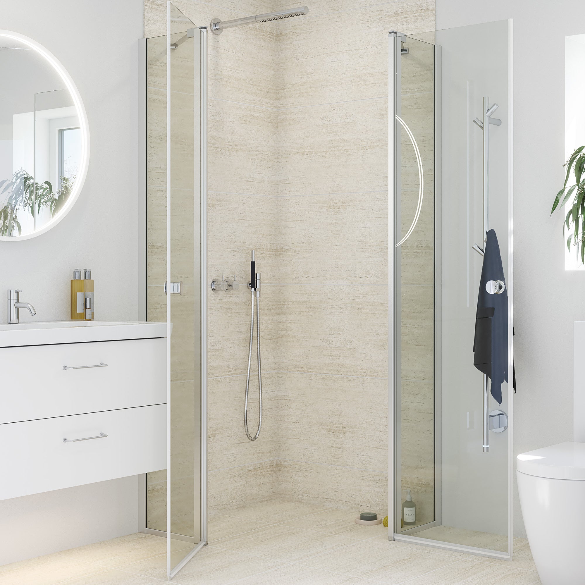 Dansani Match Foldedør 200*87-89 cm, klart glas