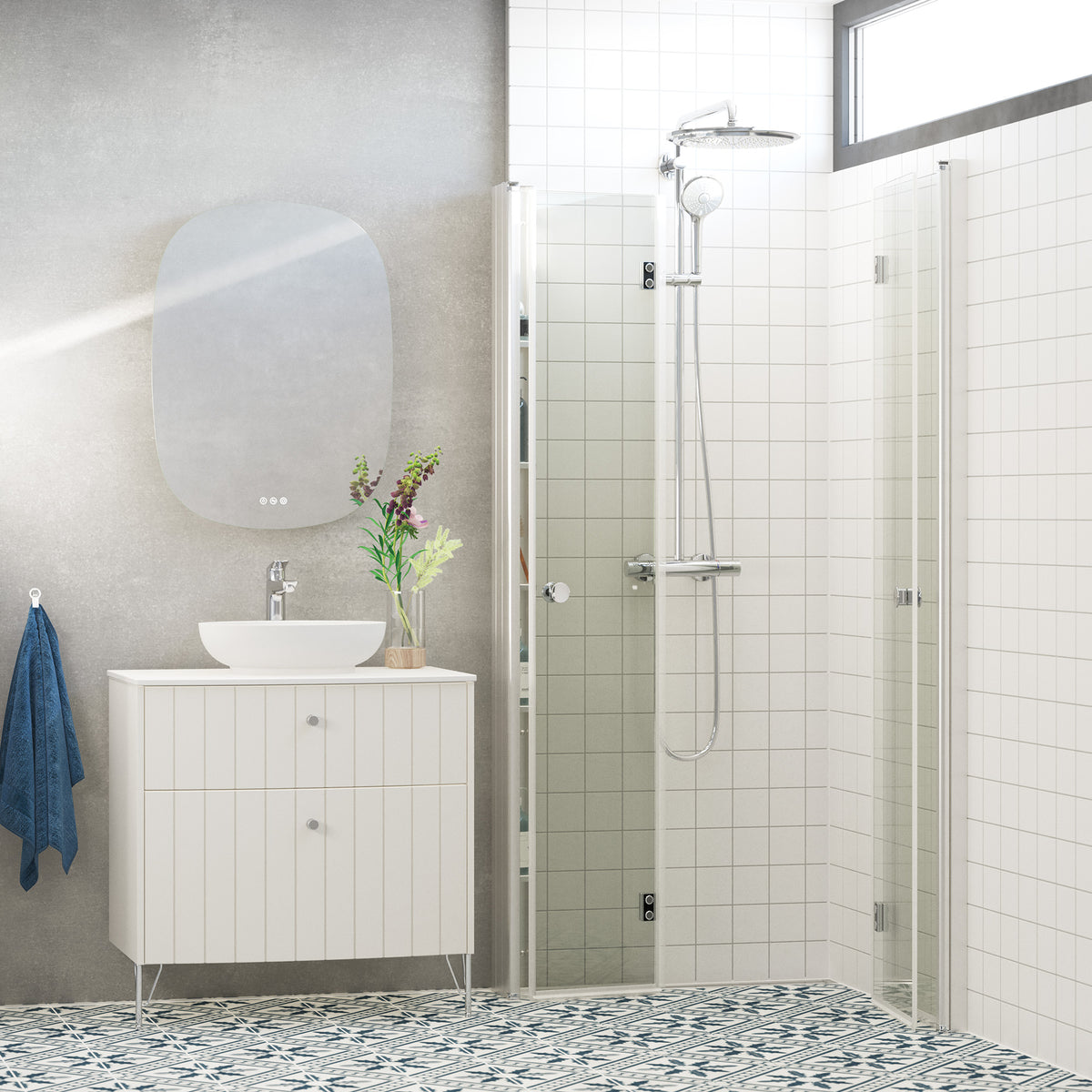 Dansani Match Foldedør 200*87-89 cm, klart glas