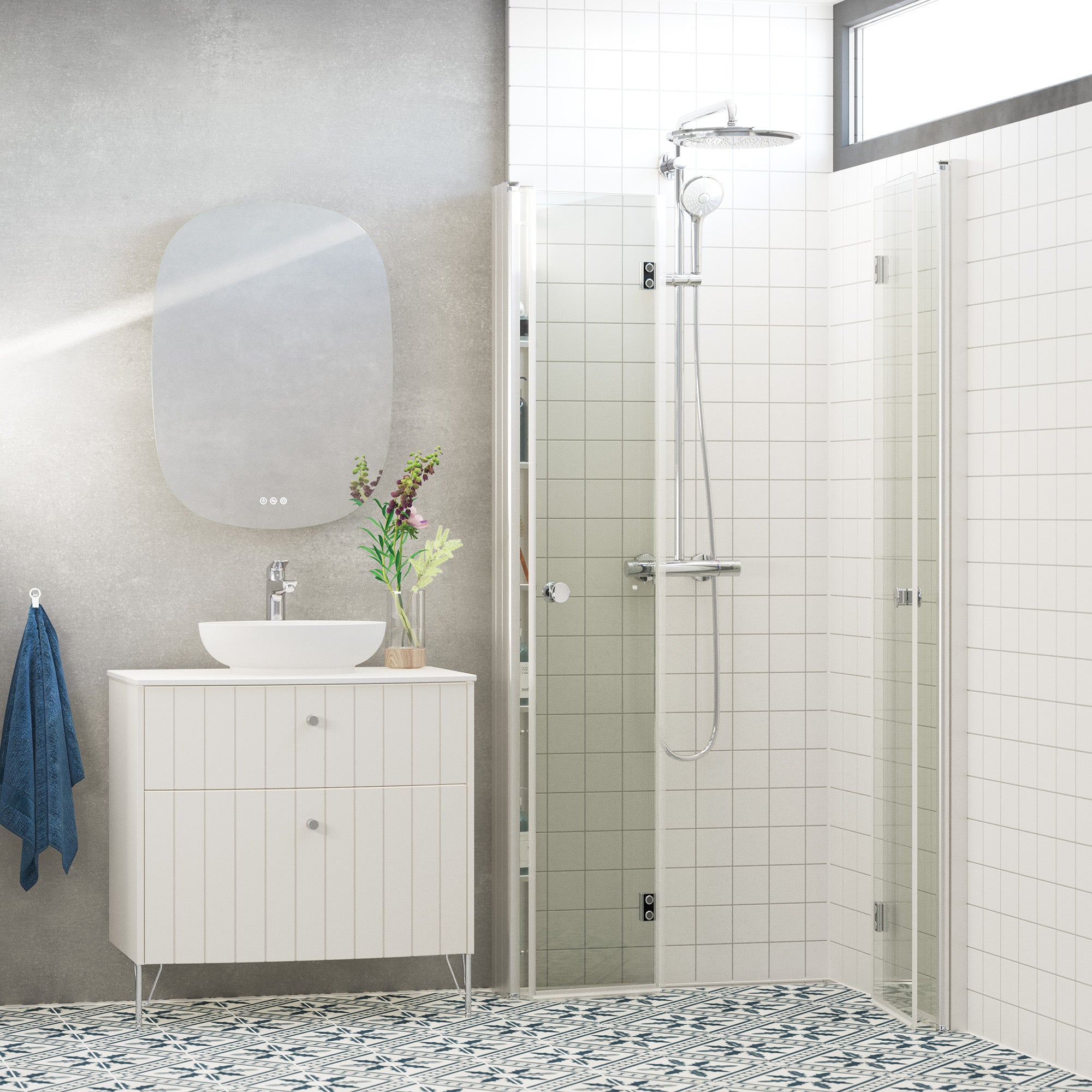 Dansani Match Foldedør 200*87-89 cm, klart glas