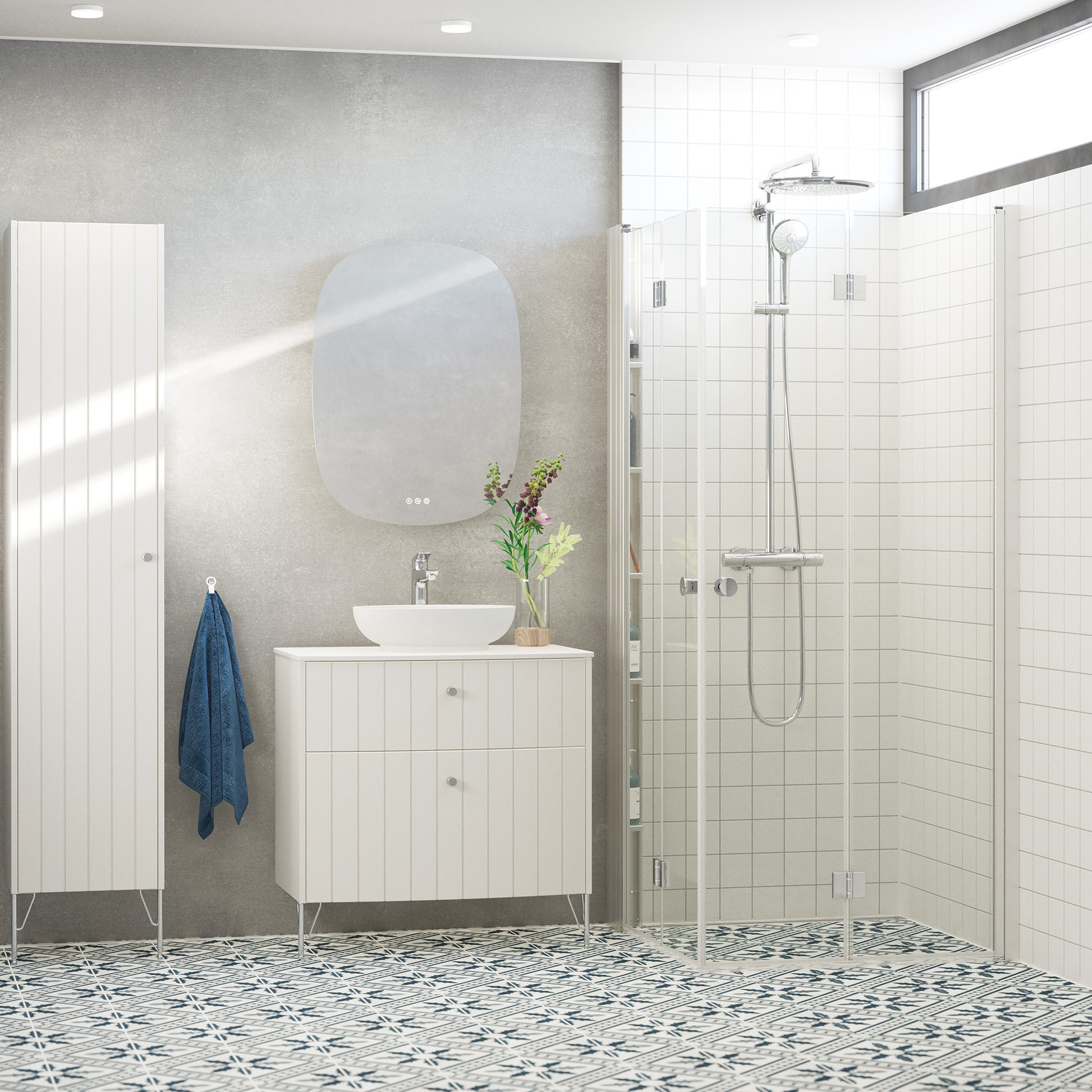 Dansani Match "B" Foldedør 200*67-69 cm satin / klart glas