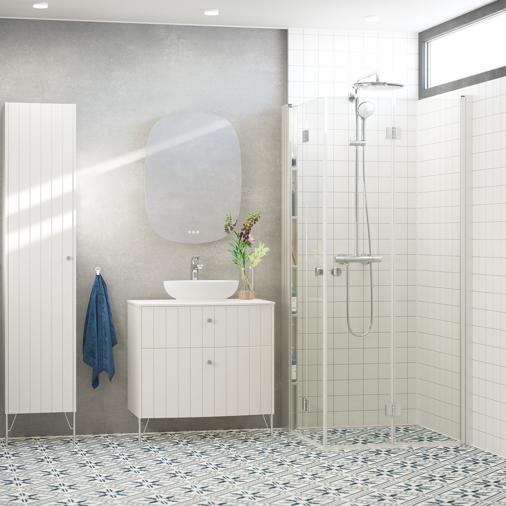 Dansani Match "B" Foldedør 200*67-69 cm satin / klart glas