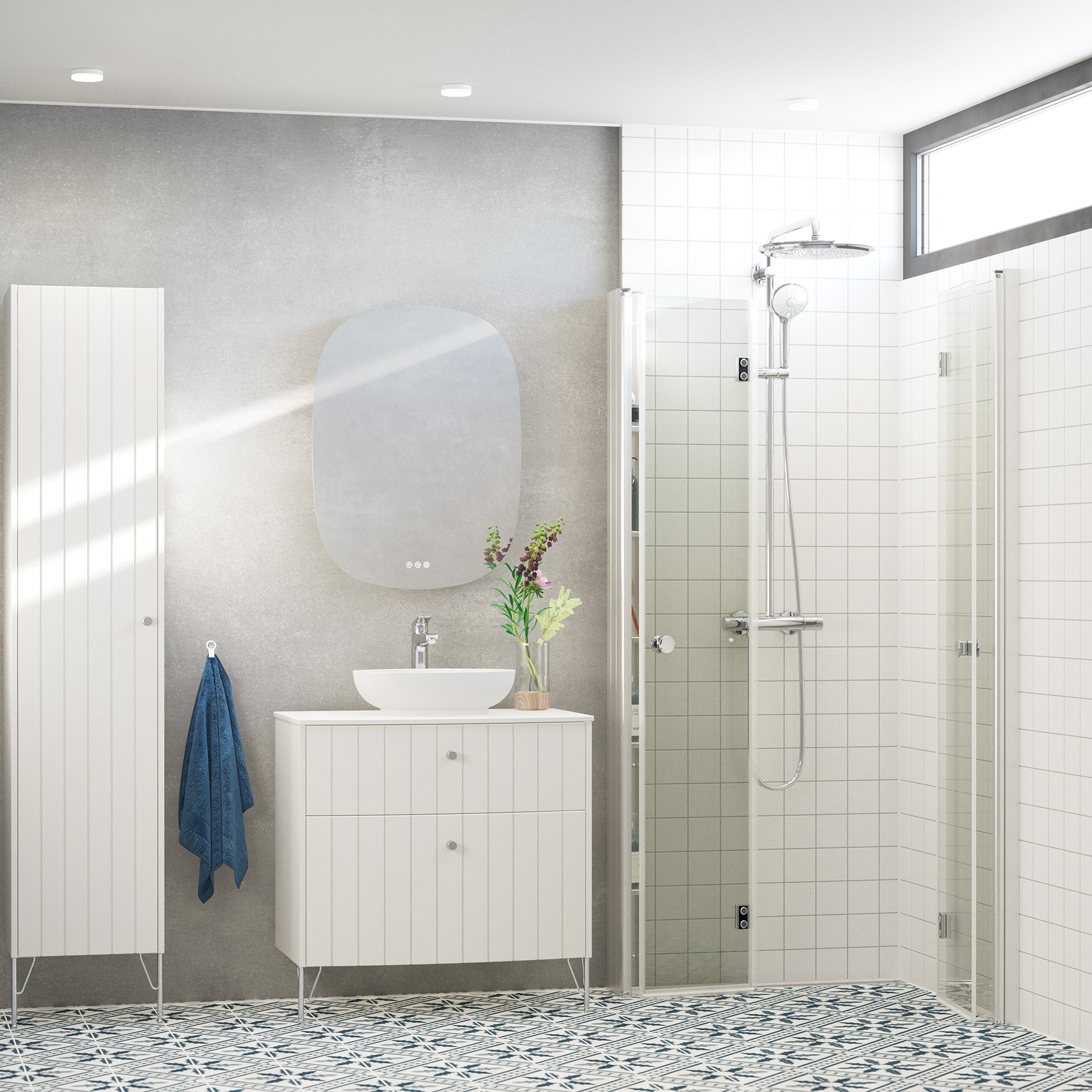 Dansani Match "B" Foldedør 200*67-69 cm satin / klart glas