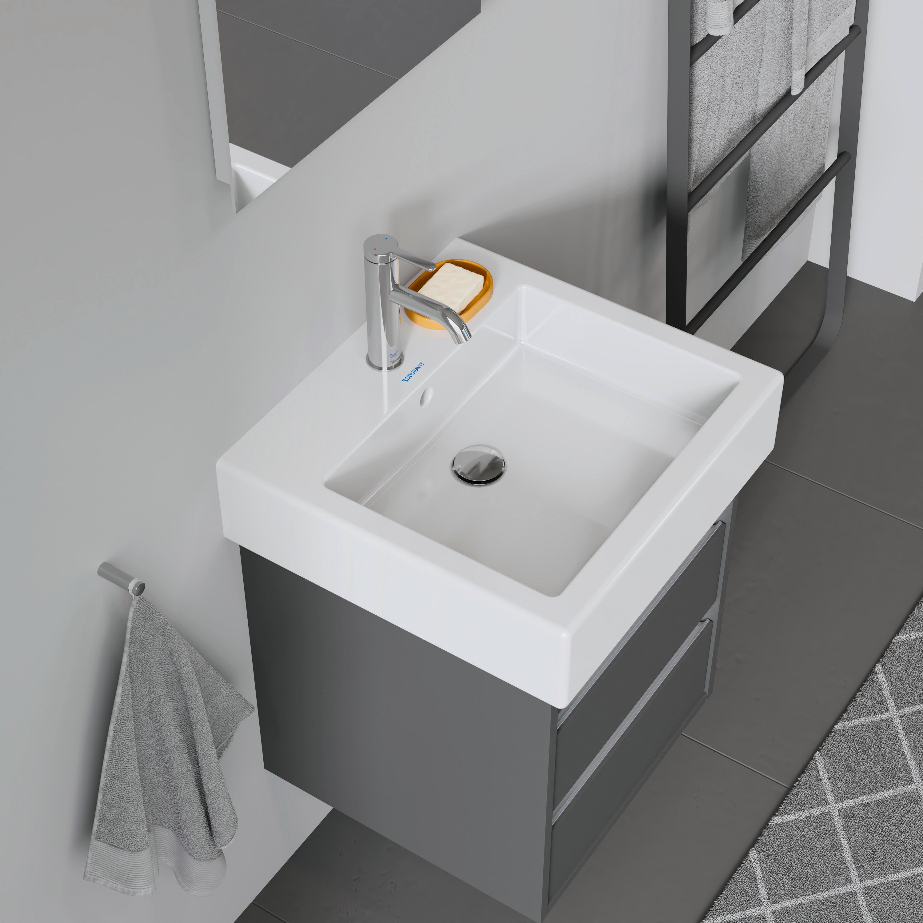 Duravit Vero vask 50 cm med hanehul og overløb