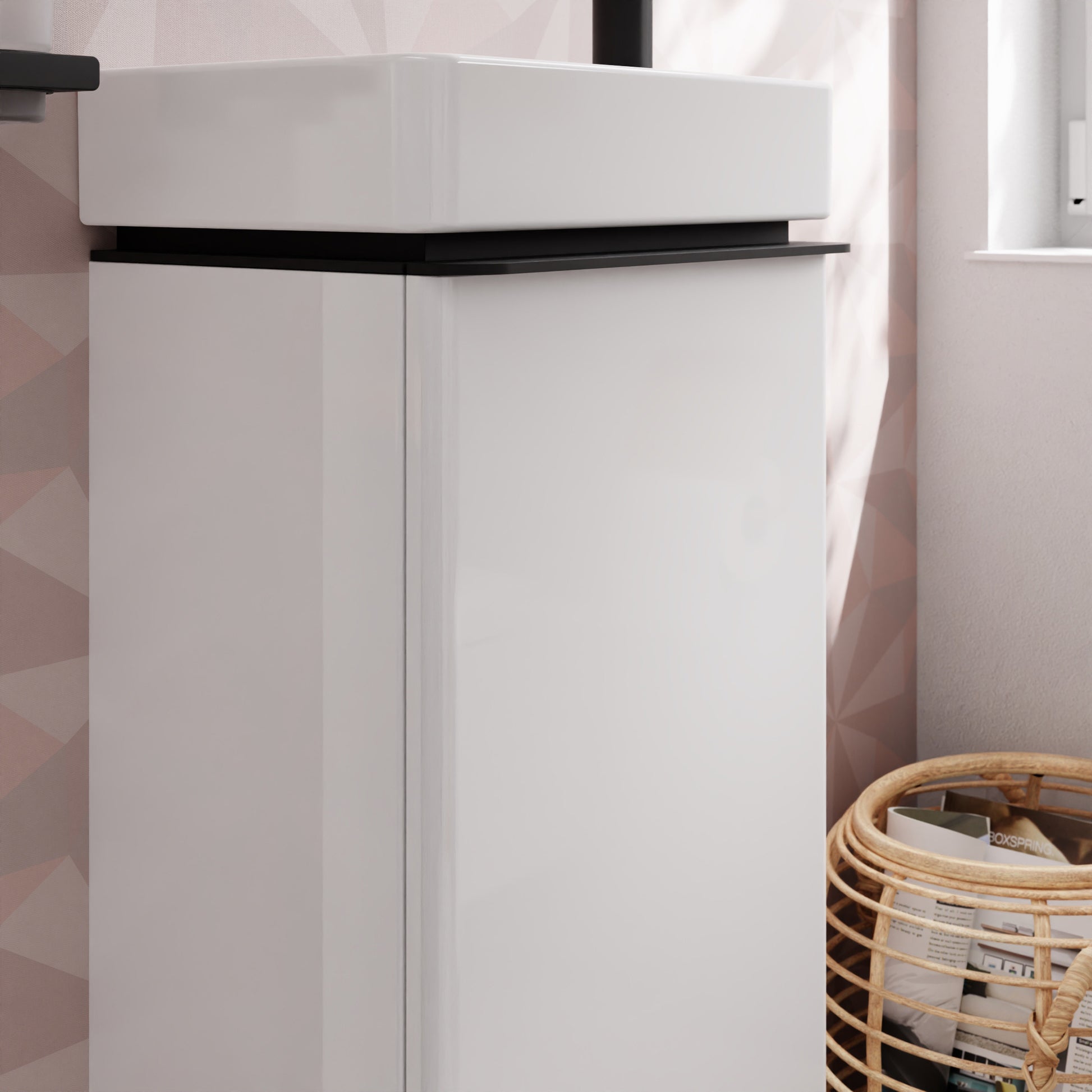 HANSGROHE Xelu Q vaskeskab 340x245x605mm låge tv MDF hvid højgl/