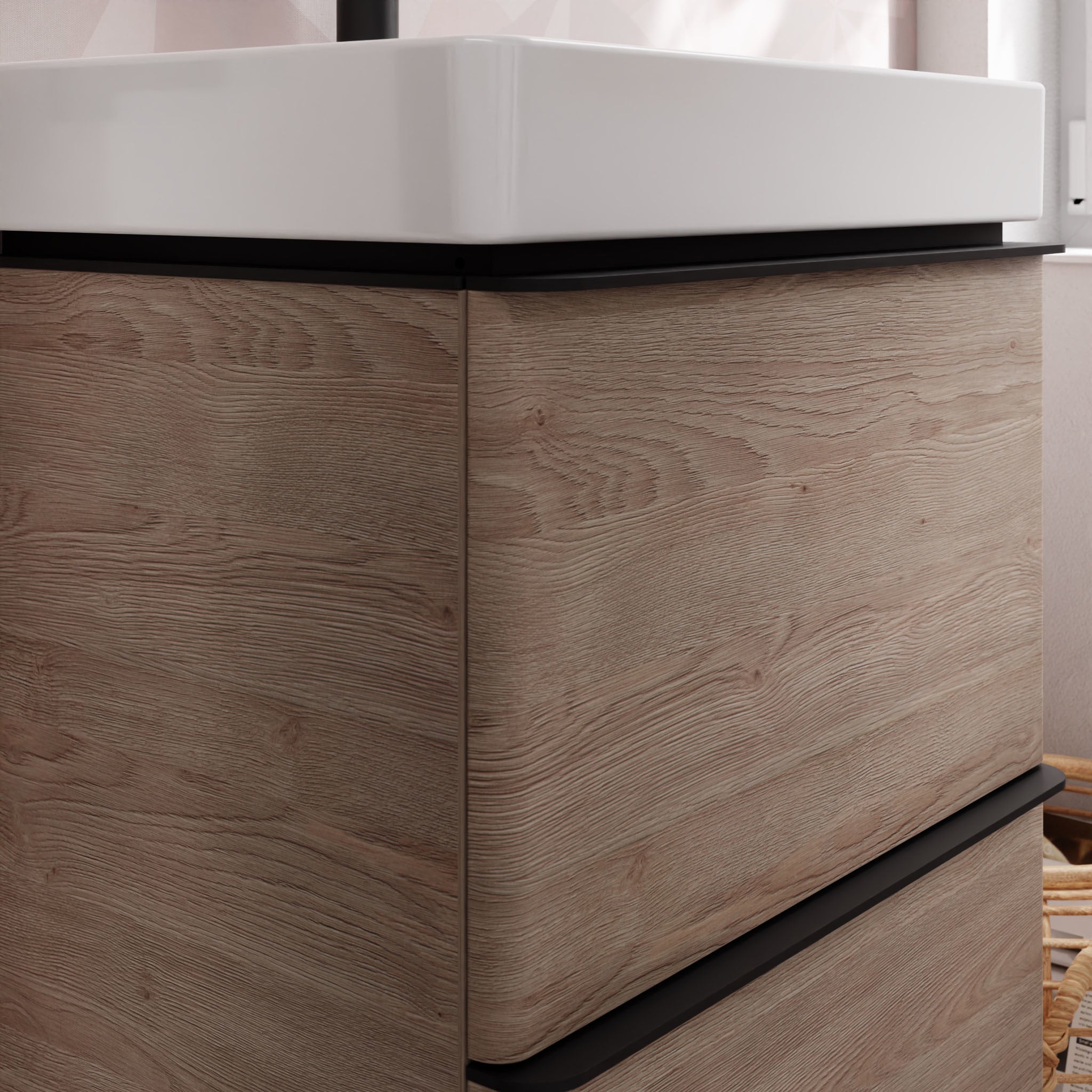 HANSGROHE Xelu Q vaskeskab 480x475x605mm 2skuffer MDF naturlig e