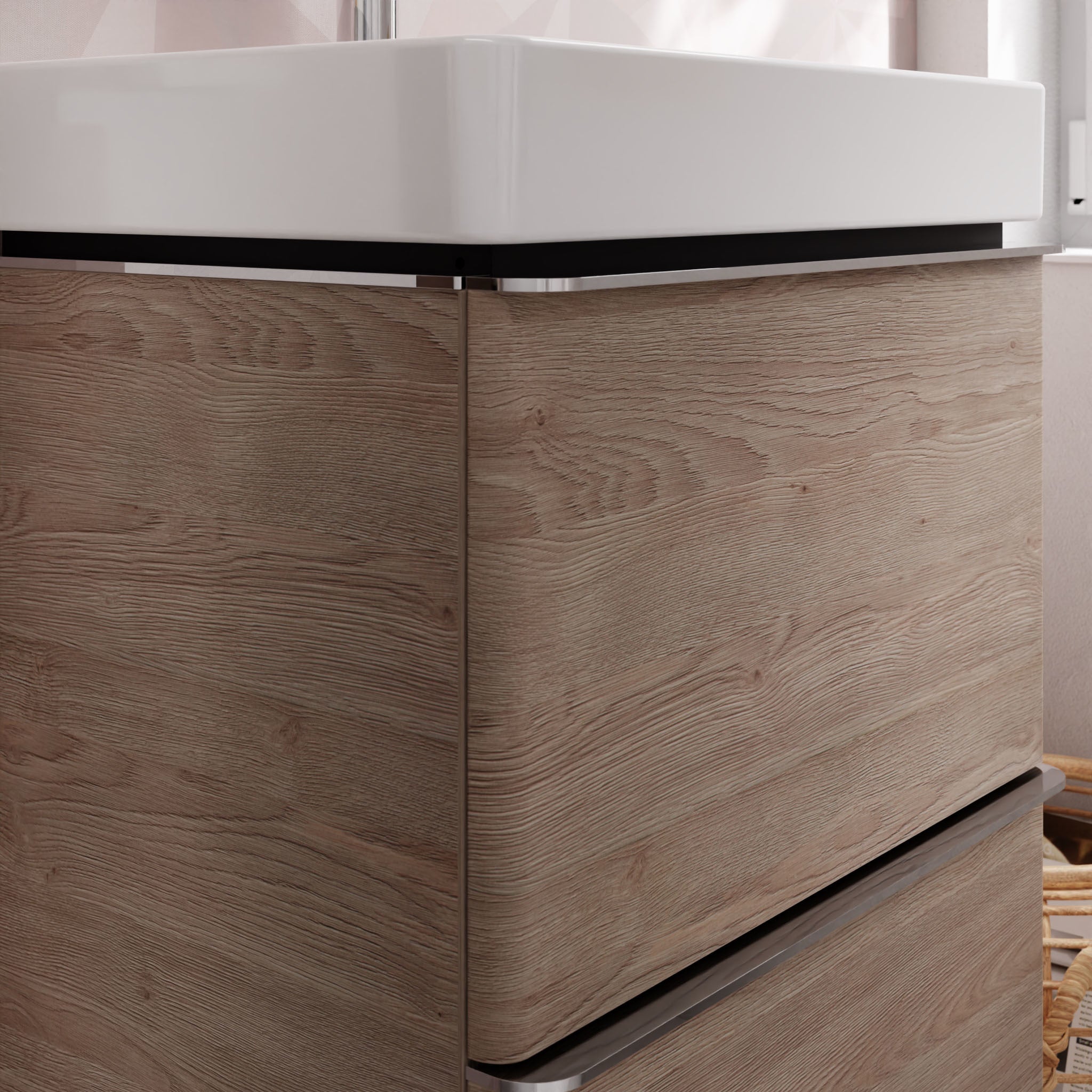 HANSGROHE Xelu Q vaskeskab 480x475x605mm 2skuffer MDF naturlig e