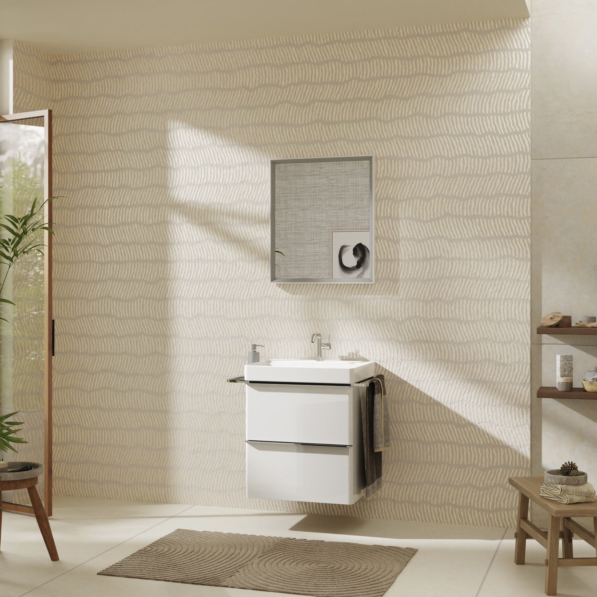 HANSGROHE Xelu Q vaskeskab 580x475x605mm 2skuffer MDF hvid højgl