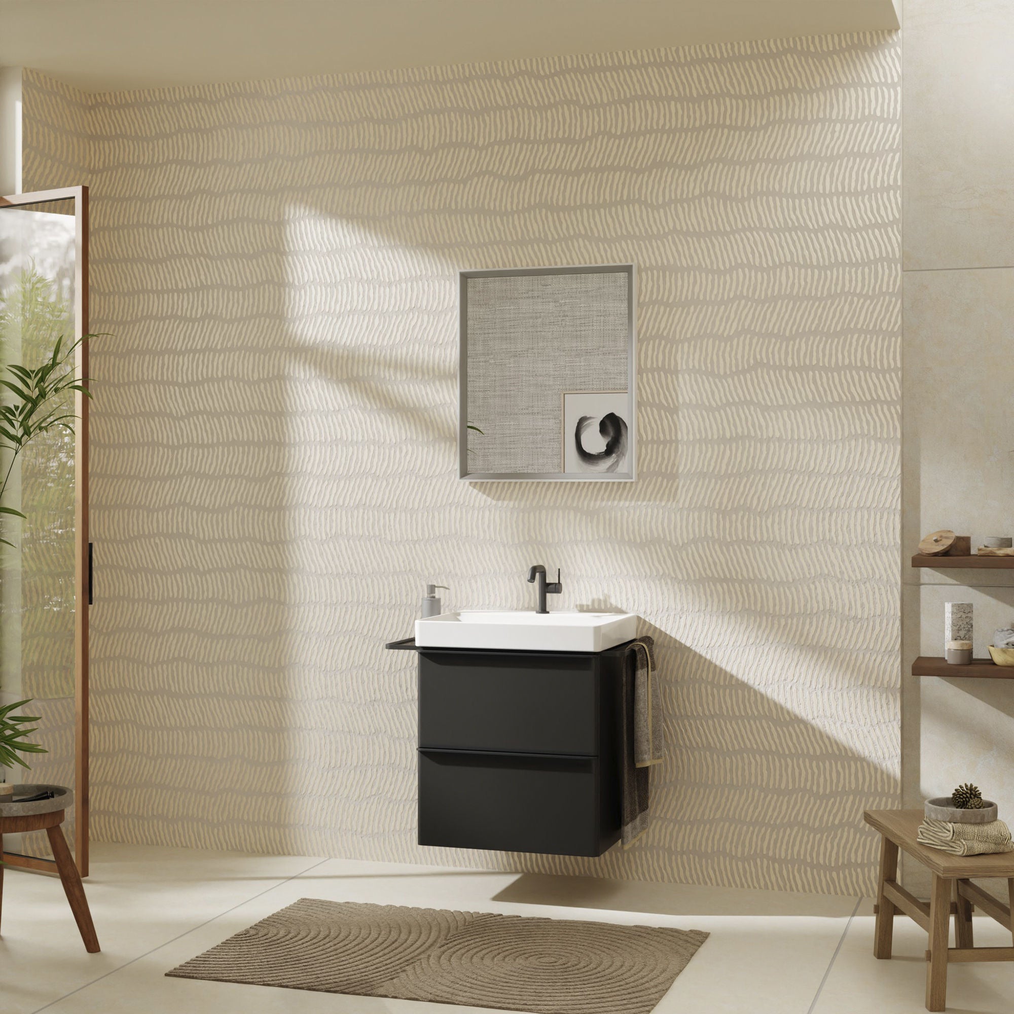 HANSGROHE Xelu Q vaskeskab mat diamantgrå 580X475mm m/ 2 skuffer