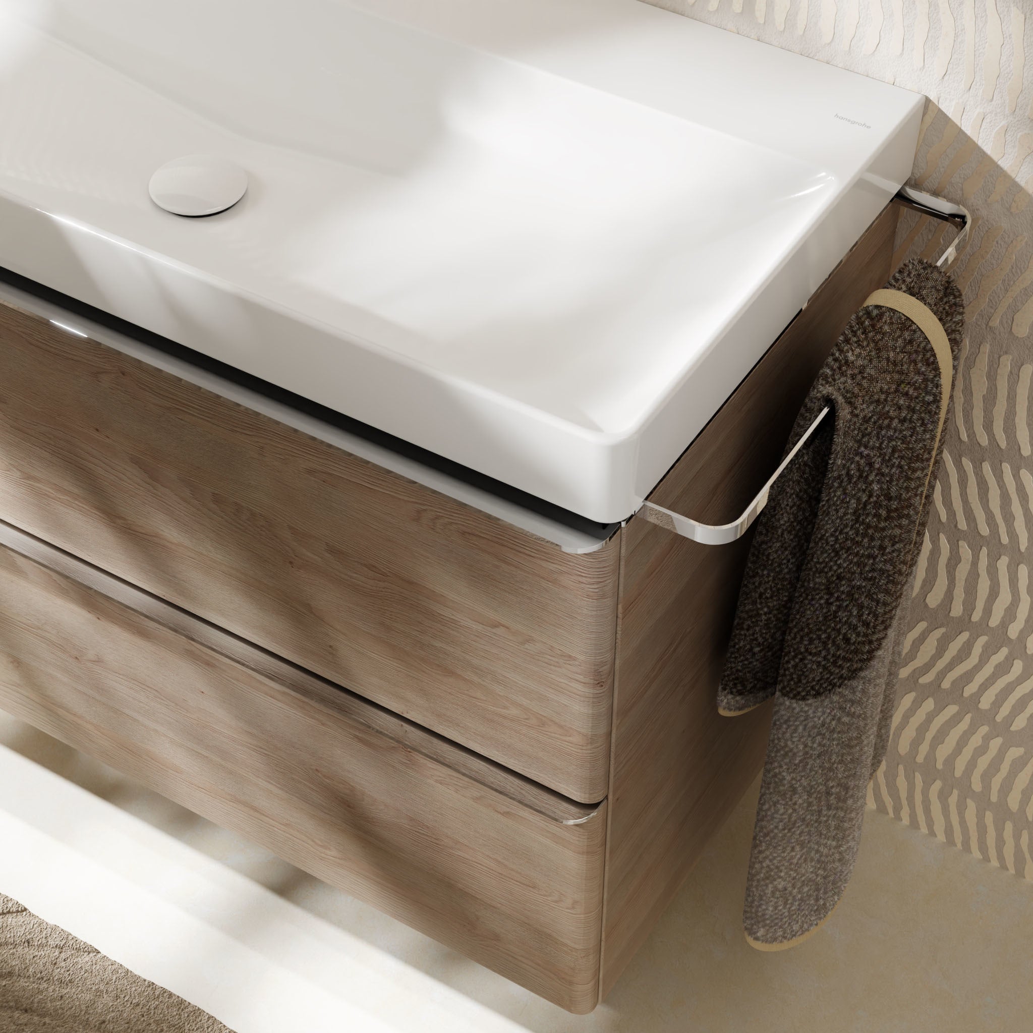 HANSGROHE Xelu Q vaskeskab 580x475x605mm 2skuffer MDF naturlig e
