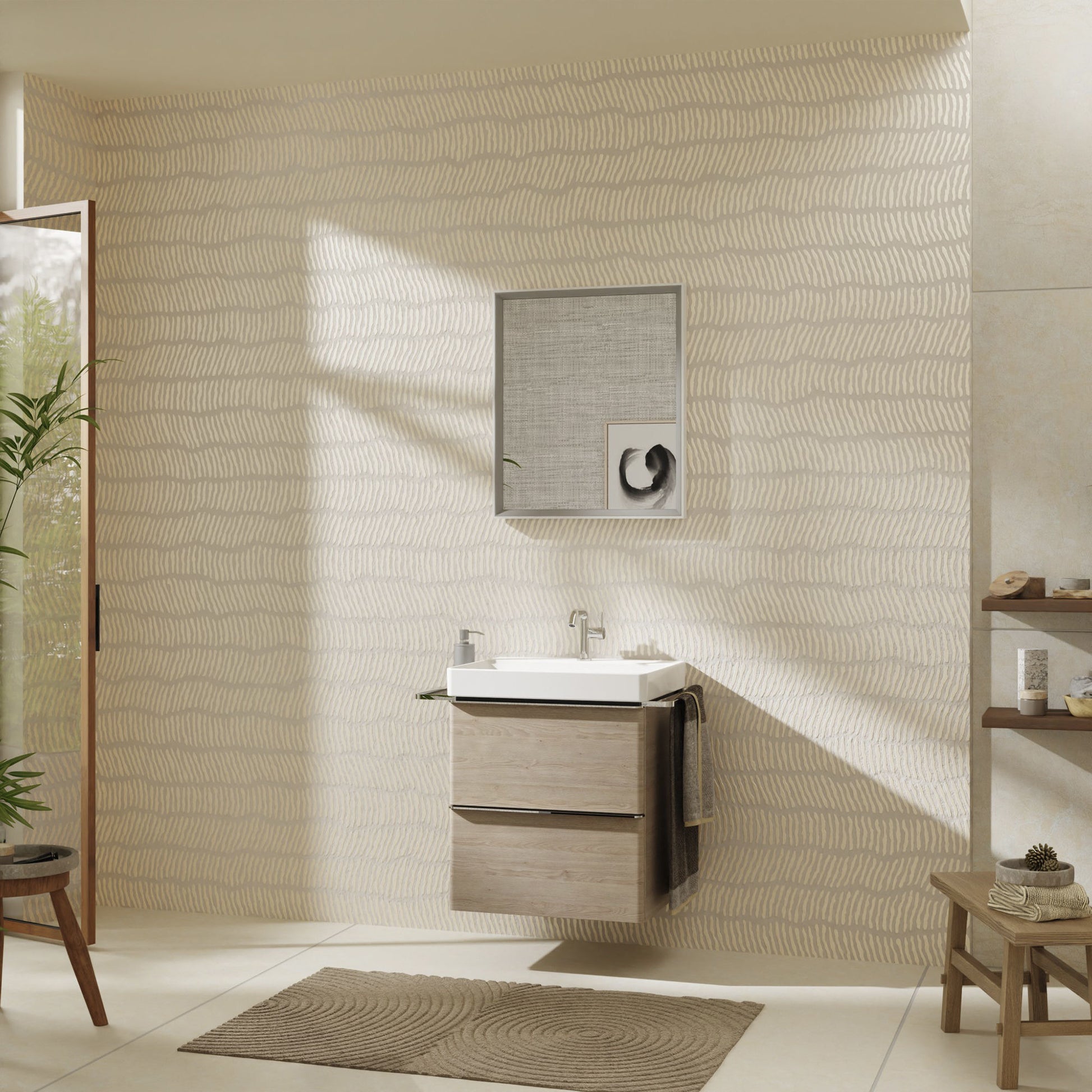 HANSGROHE Xelu Q vaskeskab 580x475x605mm 2skuffer MDF naturlig e