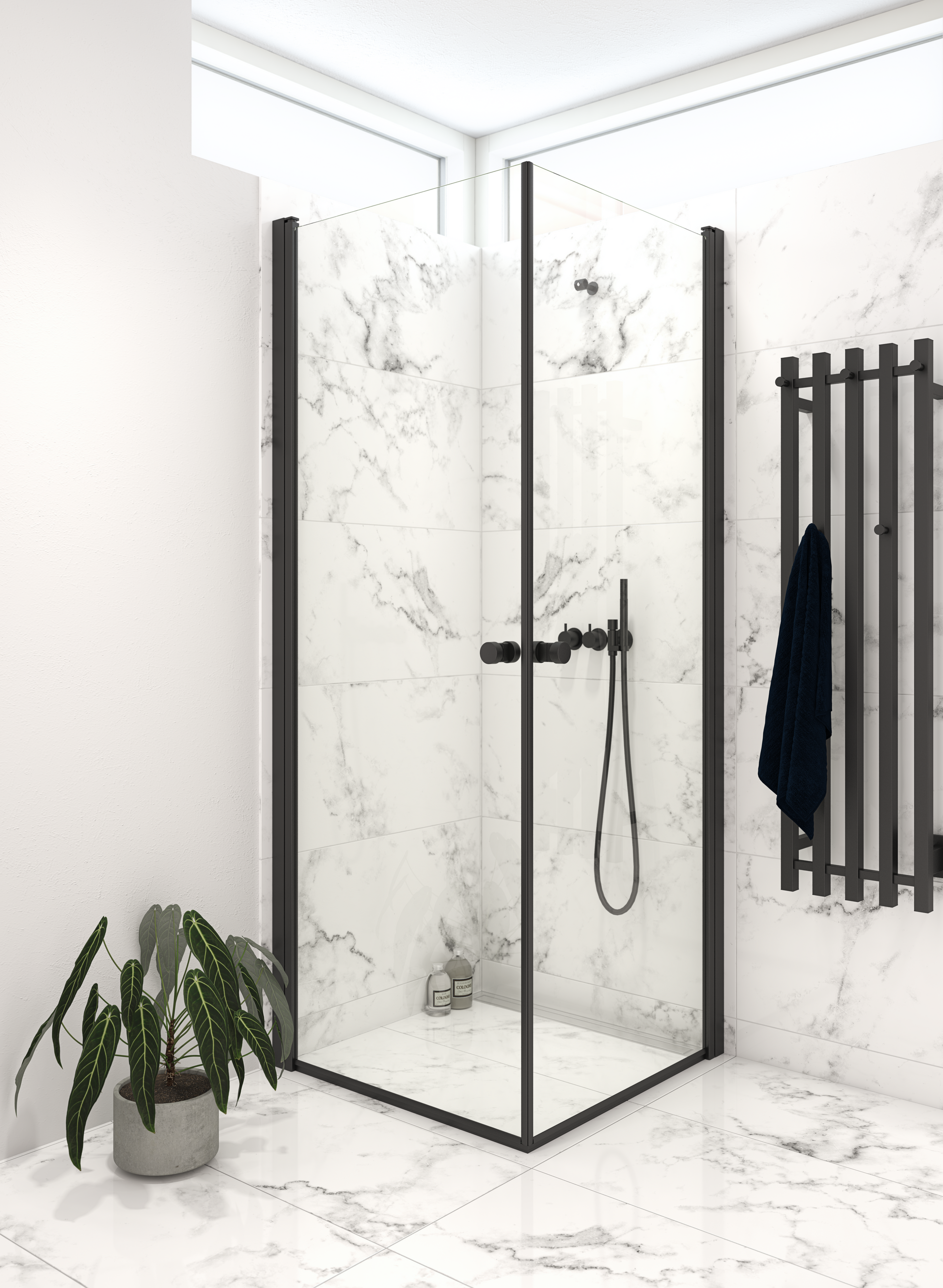 Dansani Brusedør H:200x77-79 cm, sort/klar