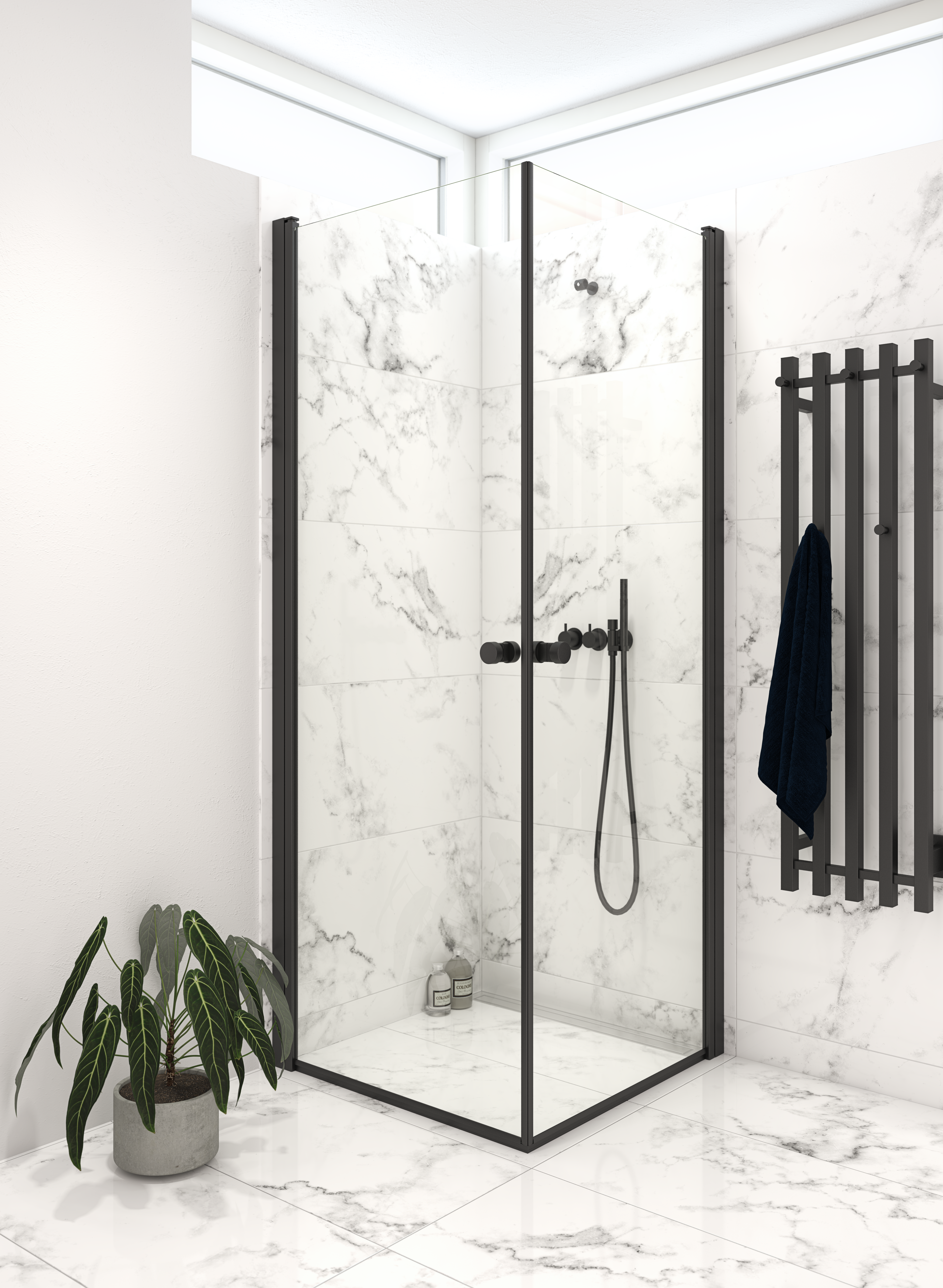 Dansani Brusedør H:200x77-79 cm, sort/klar