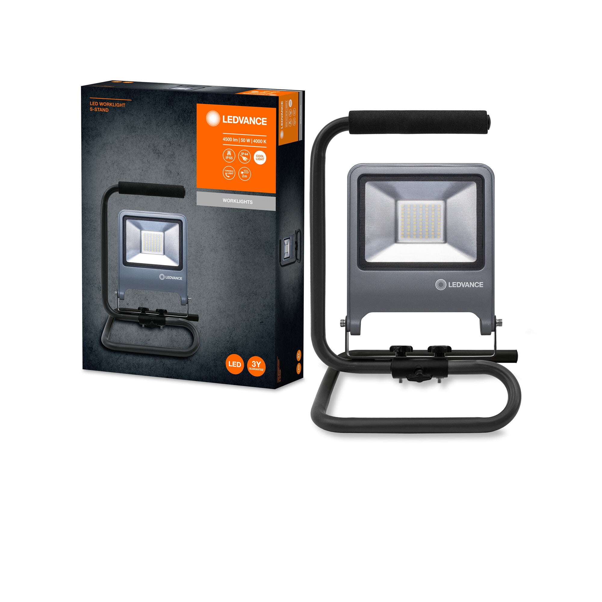 LED WORKLIGHT S-STAND 50W 840 SORT